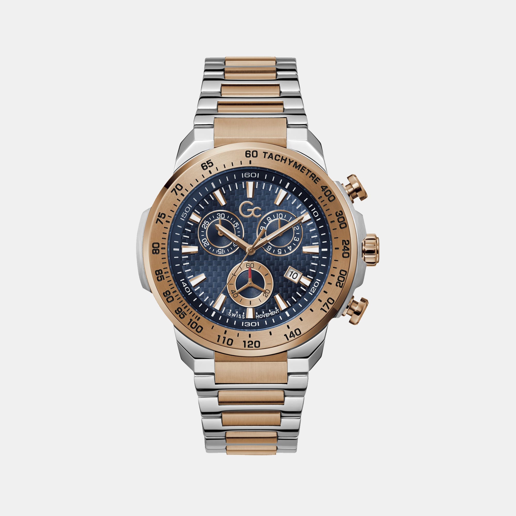 GC First Class Chrono Men Quartz Blue Dial Chronograph Stainless Steel Watch Z35001G7MF