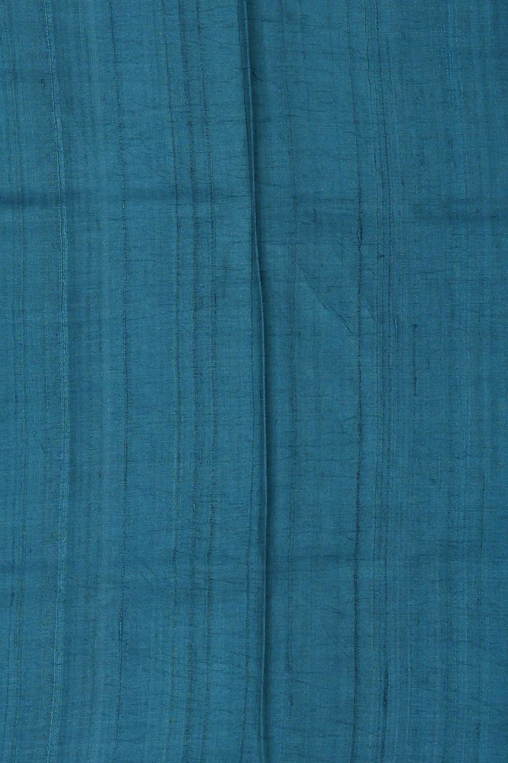 Kalanjali Embroidered Tussar Silk Teal Blue Saree - view 4