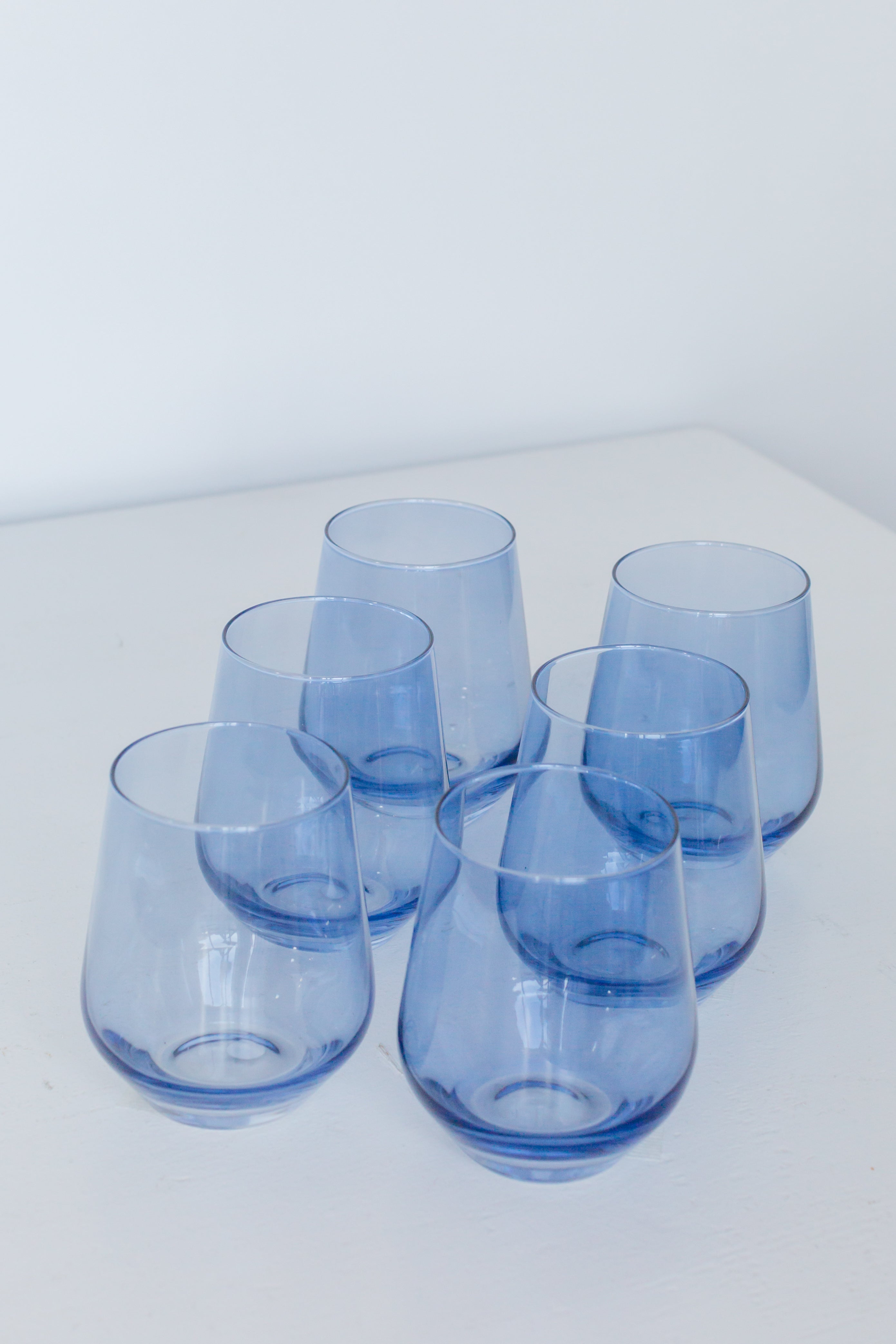Estelle Colored Glass Estelle Colored Wine Stemless - Set of 6 {Cobalt Blue}