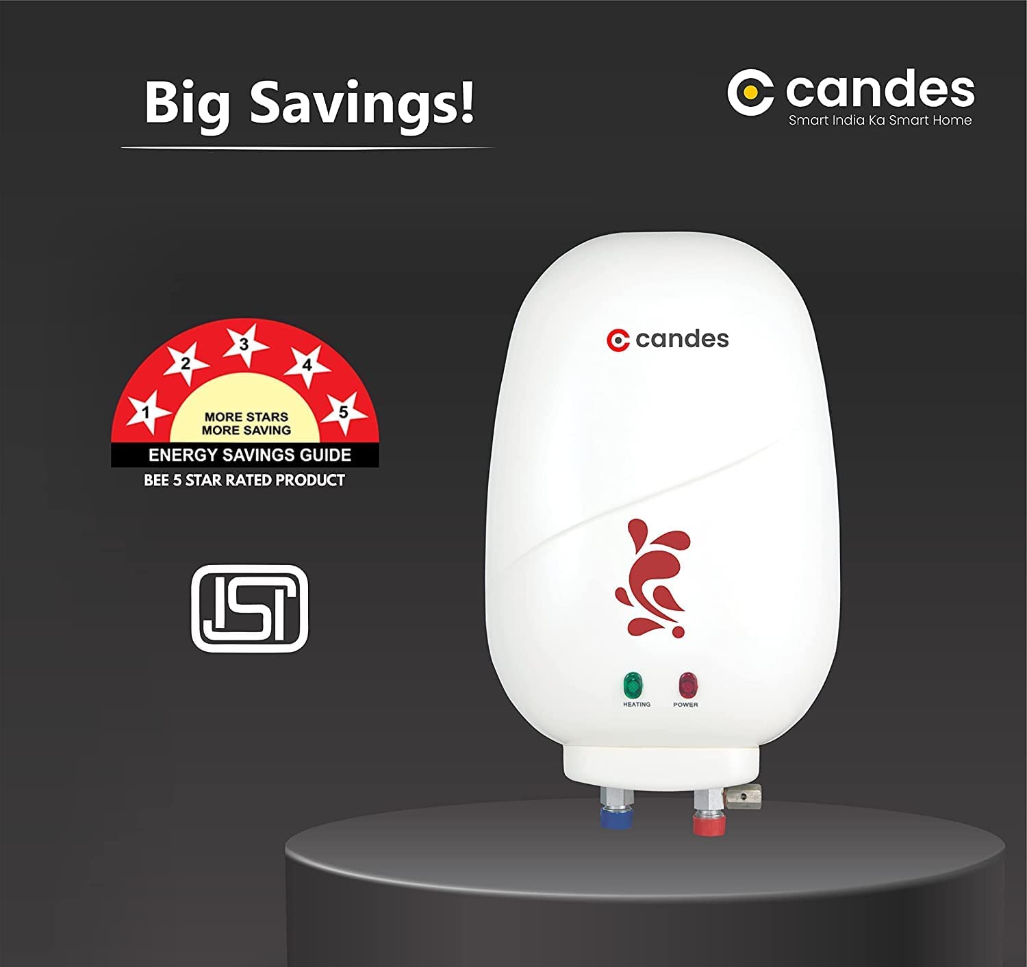 Candes Geyser 1 Litre | 2 Years Warranty | Water Heater For Home, Water Heater, Instant Geyser, Instant Water Heater, Water Geyser, Heater For Water H - view 6