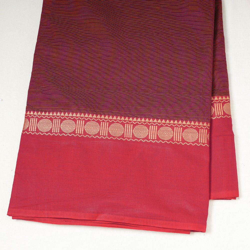 SOUTH KARGHA Brown - Kanchipuram Cotton Fabric with Thread Border