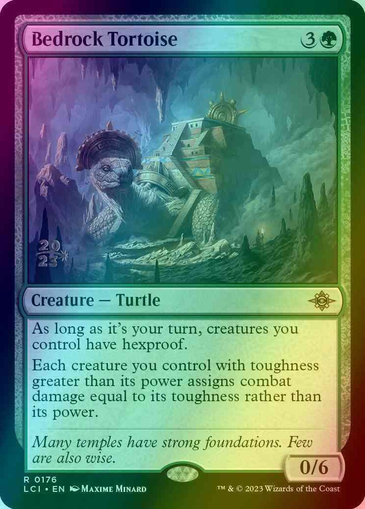 Bedrock tortoise 176s – Magic Bedrock Tortoise [176s] [Prerelease] [The Lost Caverns of Ixalan: Promos] [Foil]