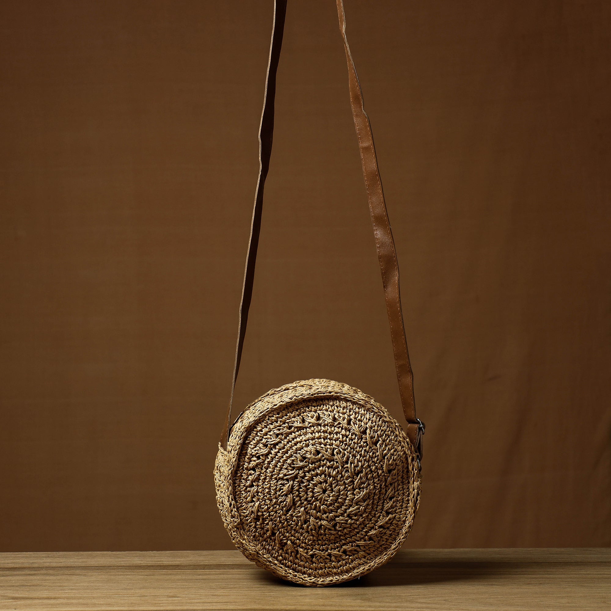 ITOKRI CRAFTS INITIATIVE Brown - Handcrafted Multipurpose Raffia Sling Bag