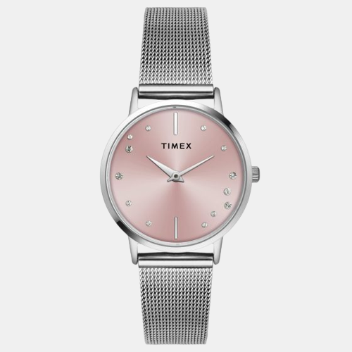 Timex Fashion Women Quartz Pink Dial Analog Brass Watch TWEL15600
