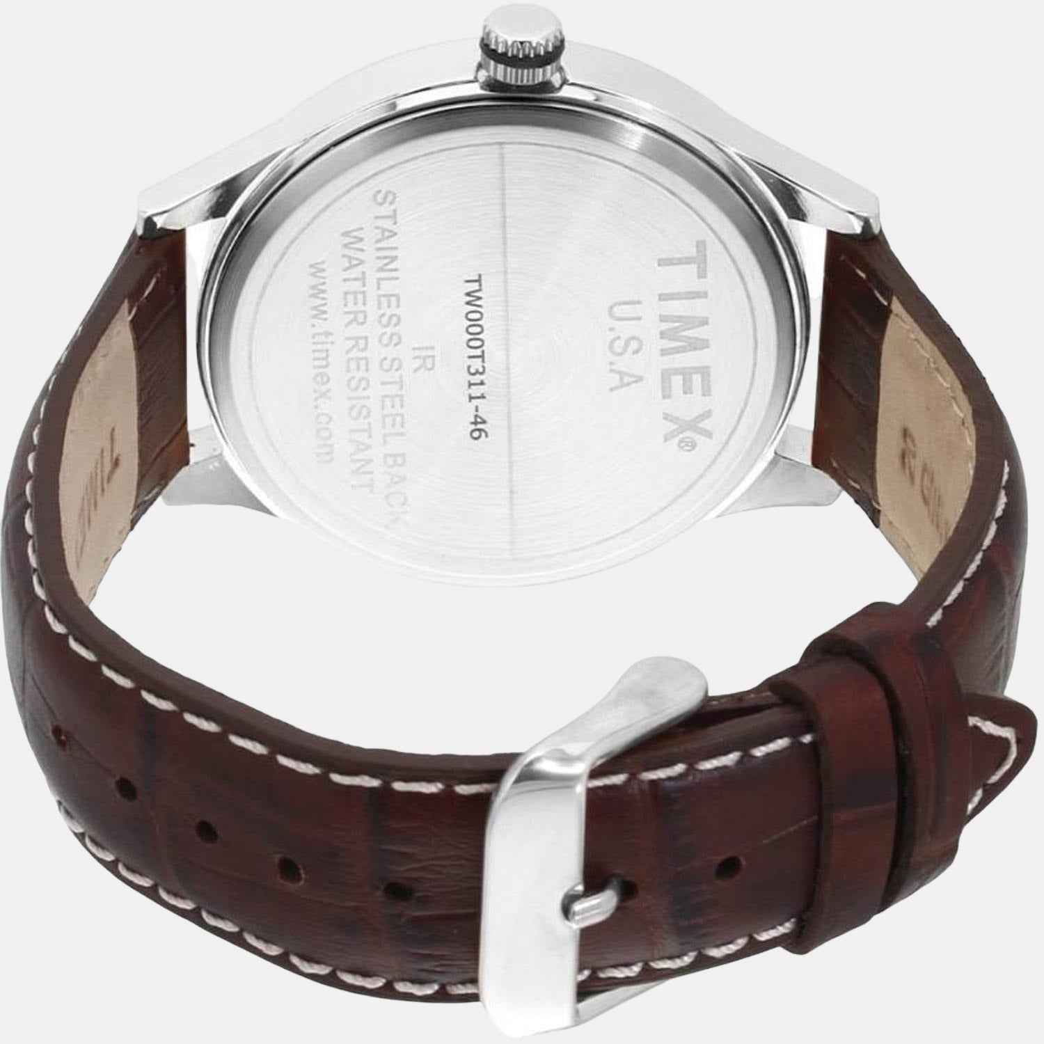 Timex Fashion Men Quartz Grey Dial Chronograph Leather Watch TW000T309 - view 3
