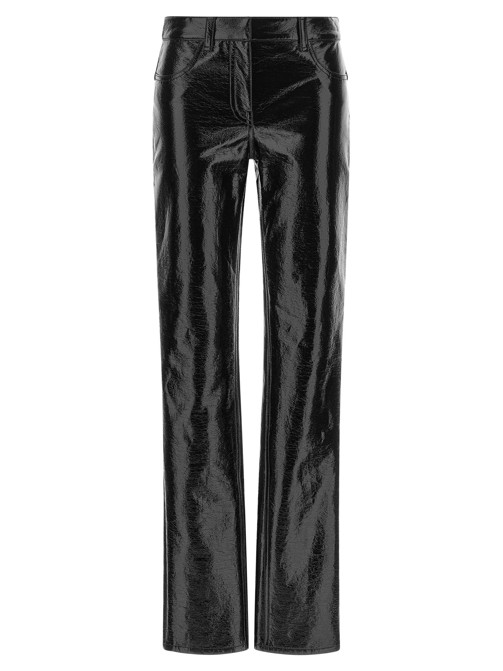 Courreges Straight Vinyl Pants – 88% co, 10% pu, 2% ea