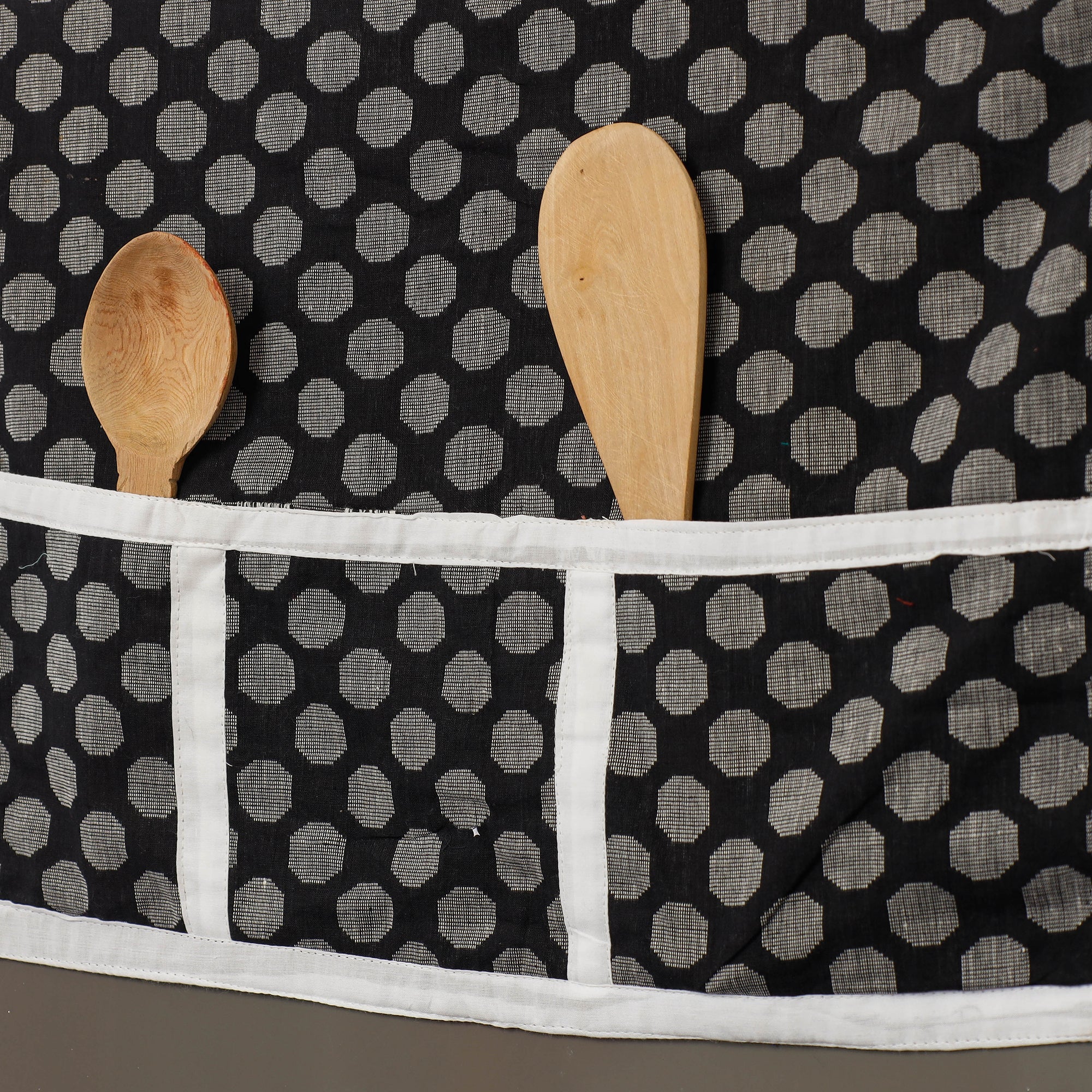 JALPARI Black - Jacquard Cotton Fridge Top Cover with Multiple Pockets - view 2