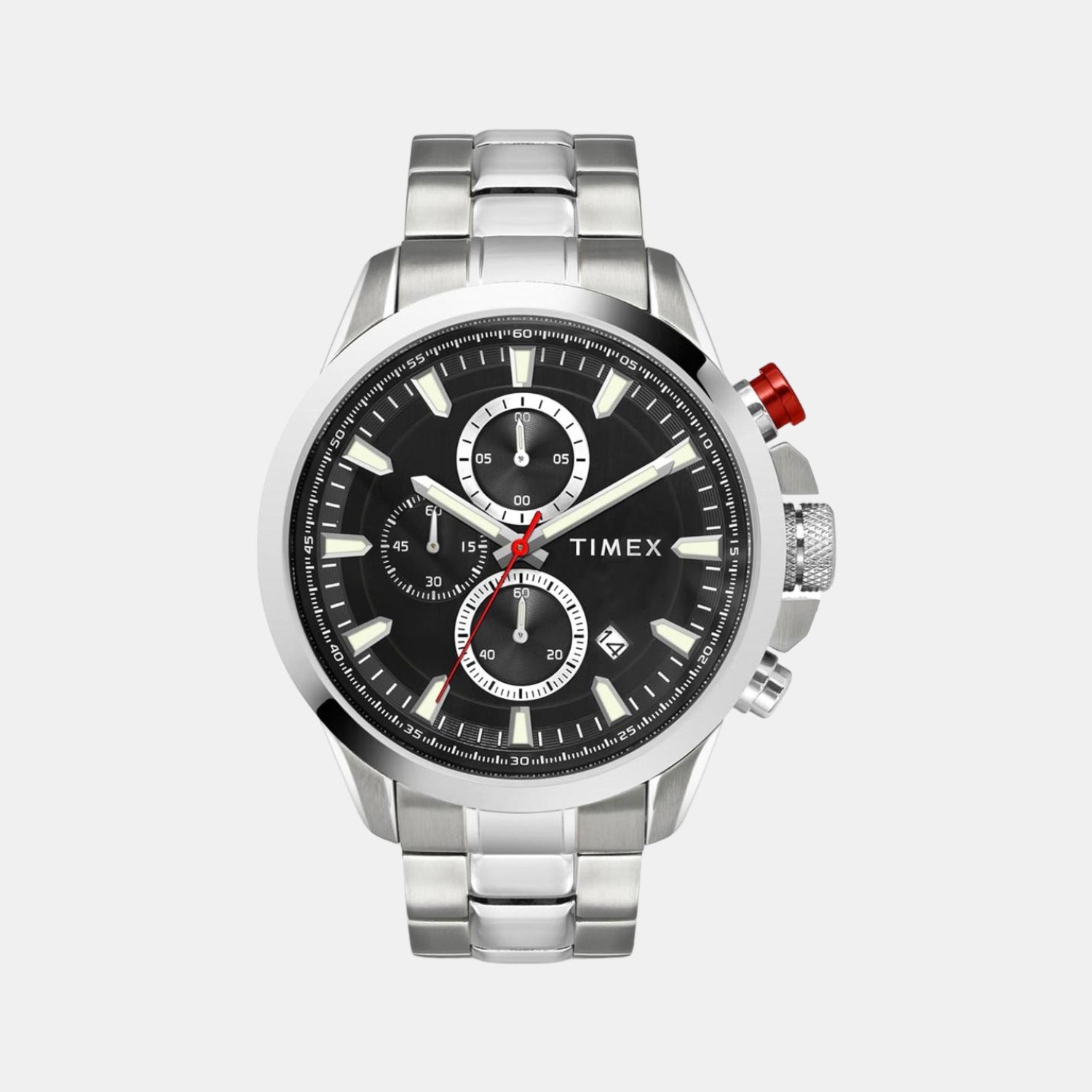 Timex E Class Men Quartz Black Dial Chronograph Stainless Steel Watch TWEG19300