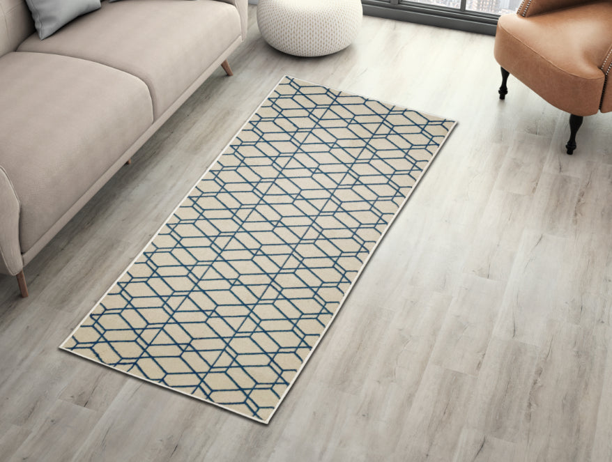Spaces India Ethan Polyester Runner-Feather Grey