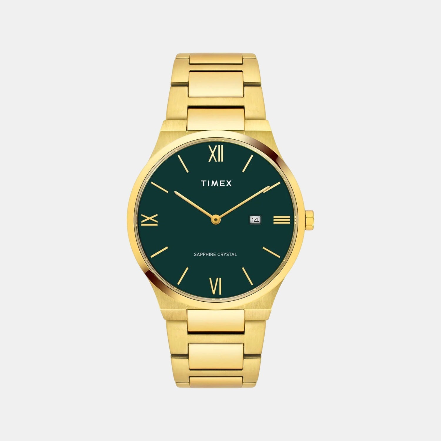 Timex Fashion Men Quartz Green Dial Analog Stainless Steel Watch TWEG23605