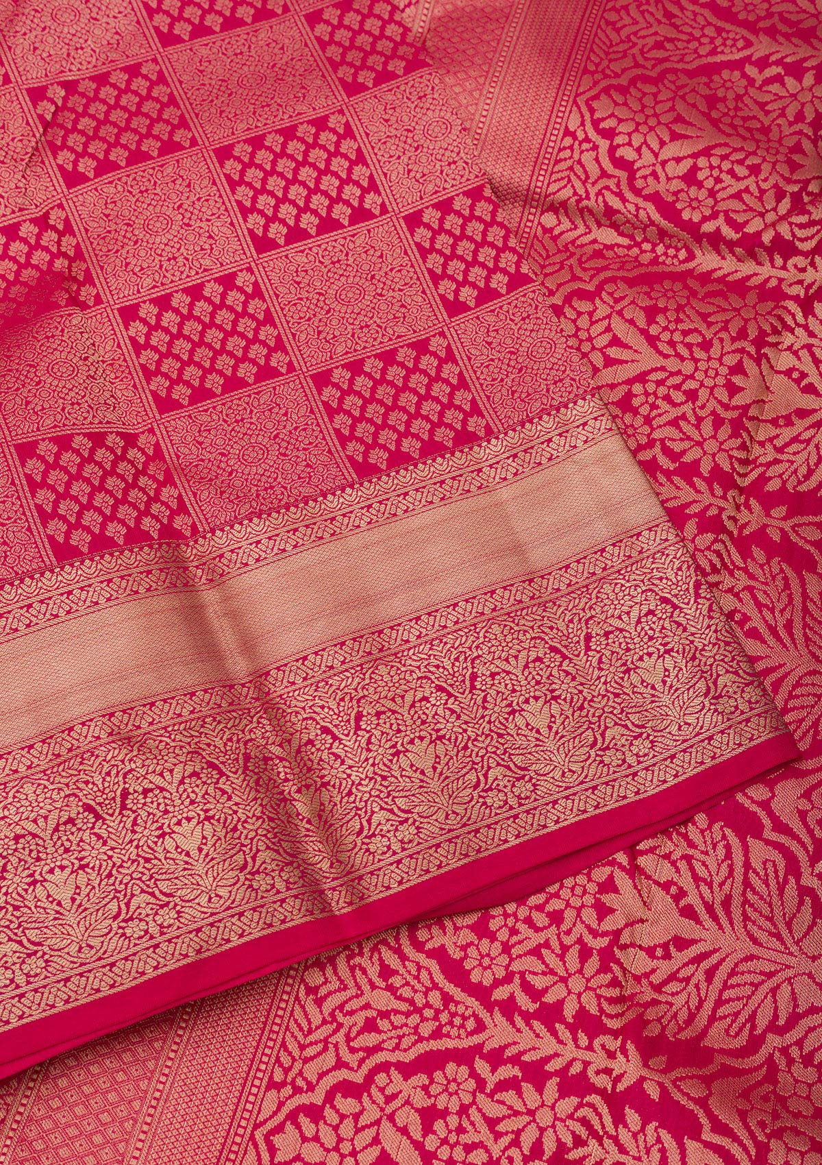 Koskii Rani Pink Zariwork Pure Silk Saree – Women's - view 4
