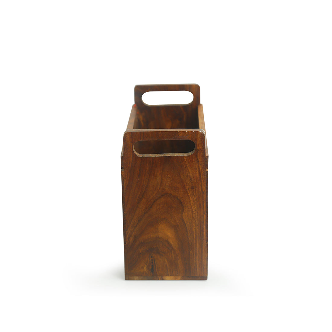 EXCLUSIVELANE 'The Elephant Warriors' Hand Carved Table Magazine Stand In Sheesham Wood - view 4