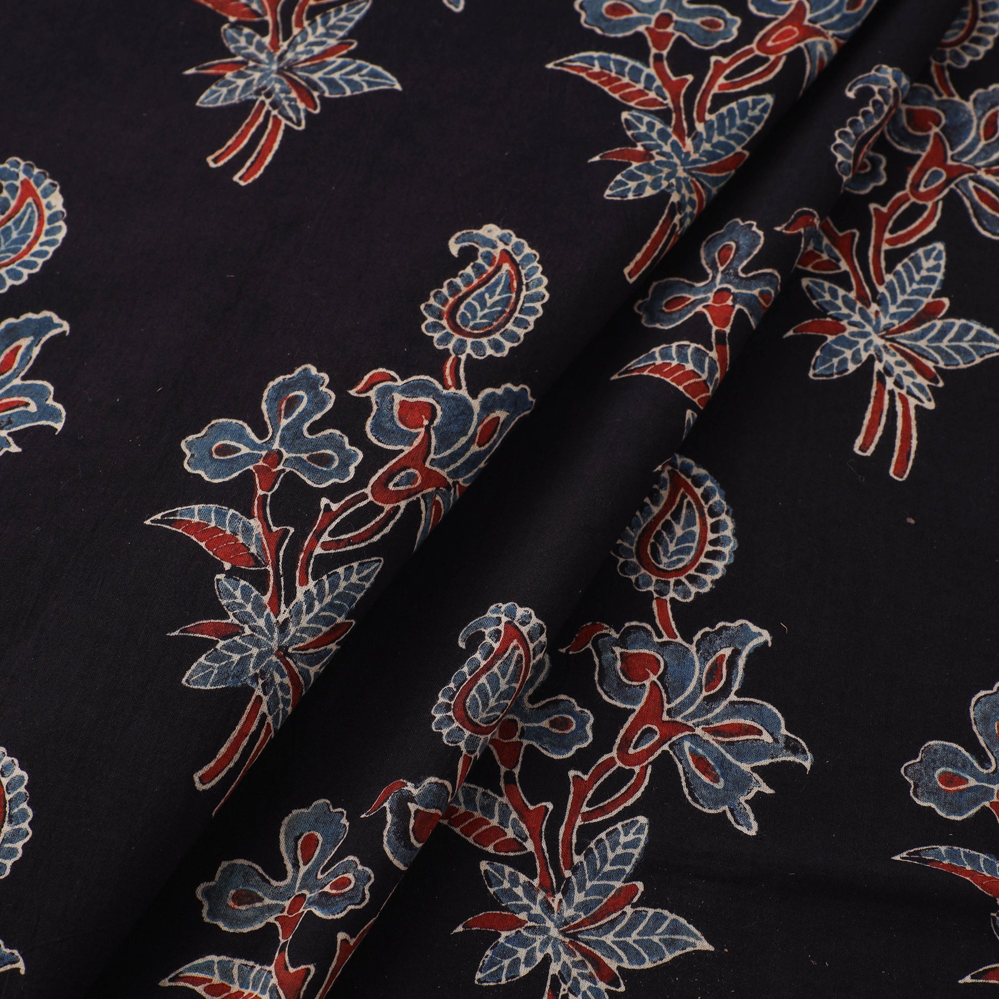 AJRAKH BY JABBAR KHATRI Black - Natural Dyed Cotton Ajrakh Print Fabric 54 - view 2