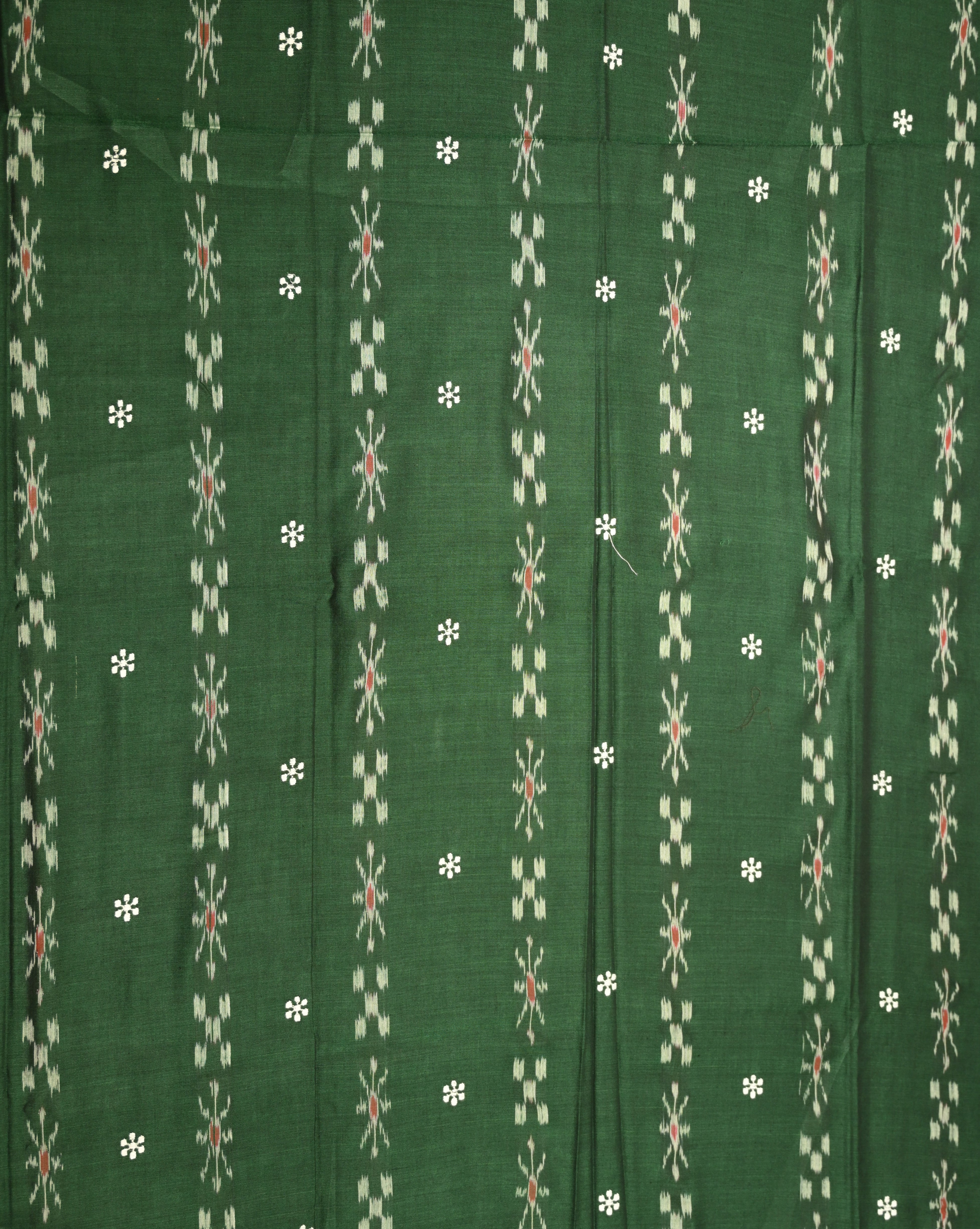 IndianVillèz Green Red Flower Buti Odisha Ikat Sambalpuri Dress Set & Dupatta - view 2