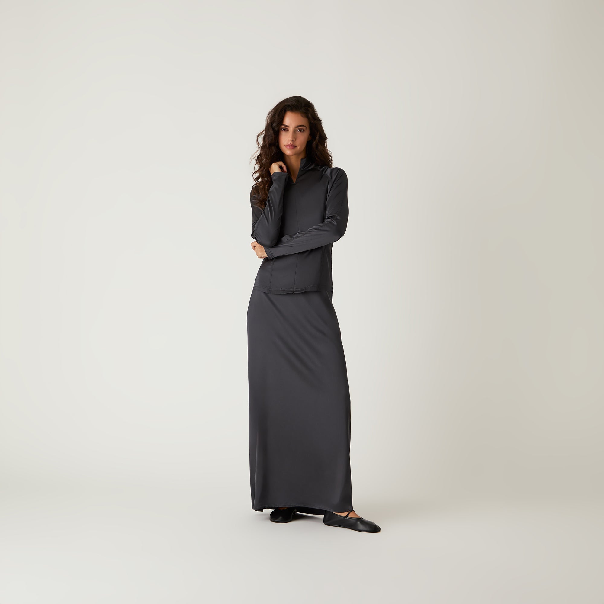 Kith Women Kaya Stretch Satin Skirt - Void - view 2