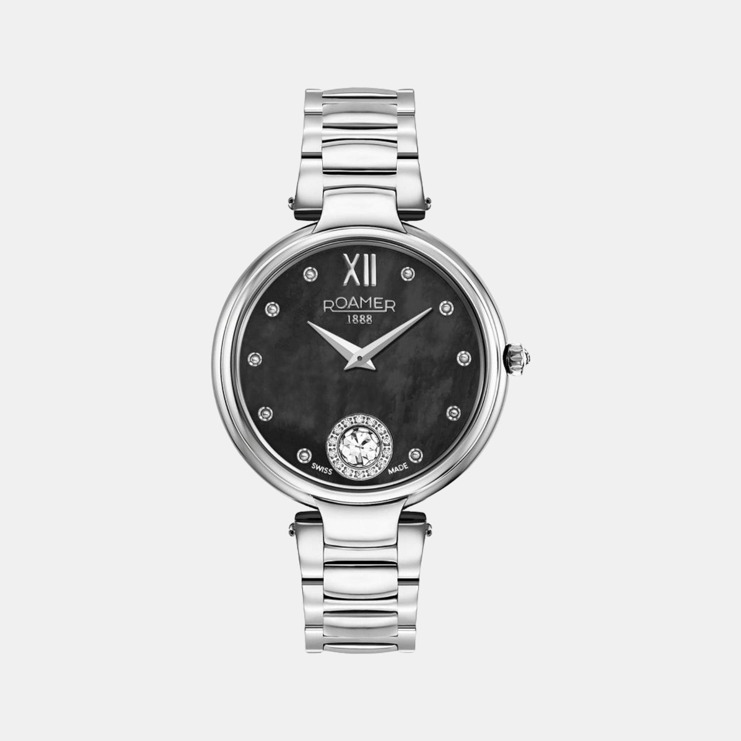 Roamer Aphrodite Women Quartz Black Dial Analog Stainless Steel Watch 600843 41 59 50