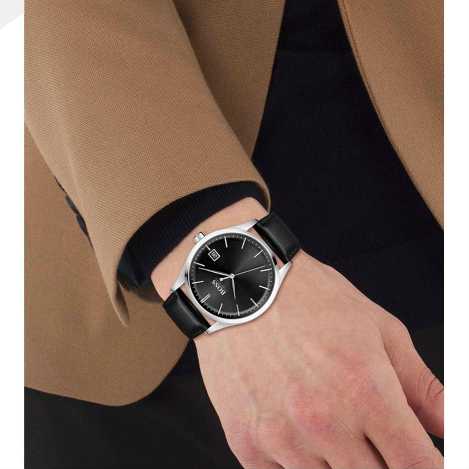 Boss Commissioner Men Quartz Black Dial Analog Leather Watch 1513831 - view 4