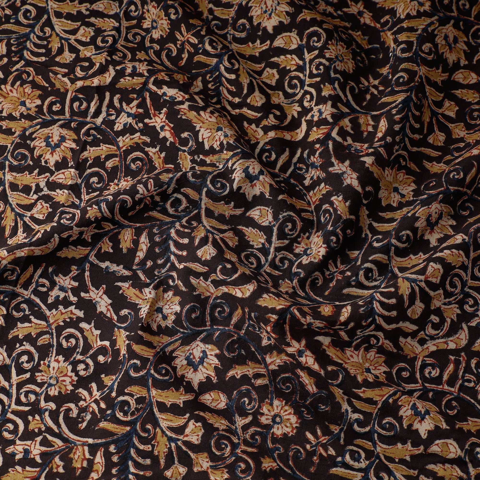PITCHUKA SRINIVAS KALAMKARI PEDANA Black - Pedana Kalamkari Block Printed Cotton Fabric 11 - view 2