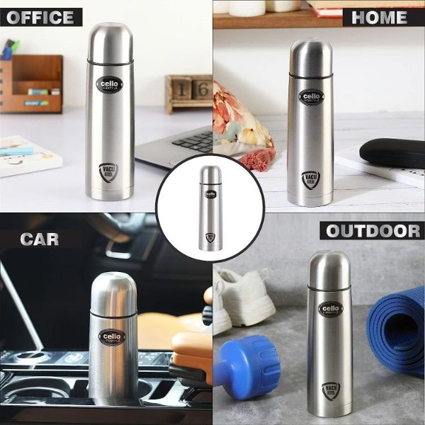 Cello Lifestyle Flask, Vacusteel Water Bottle with Thermal Jacket, 500ml - view 6