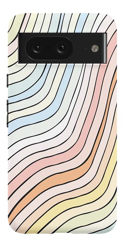 Casetry Ride The Wave | Pastel Rainbow Lined Google Pixel Case - view 13