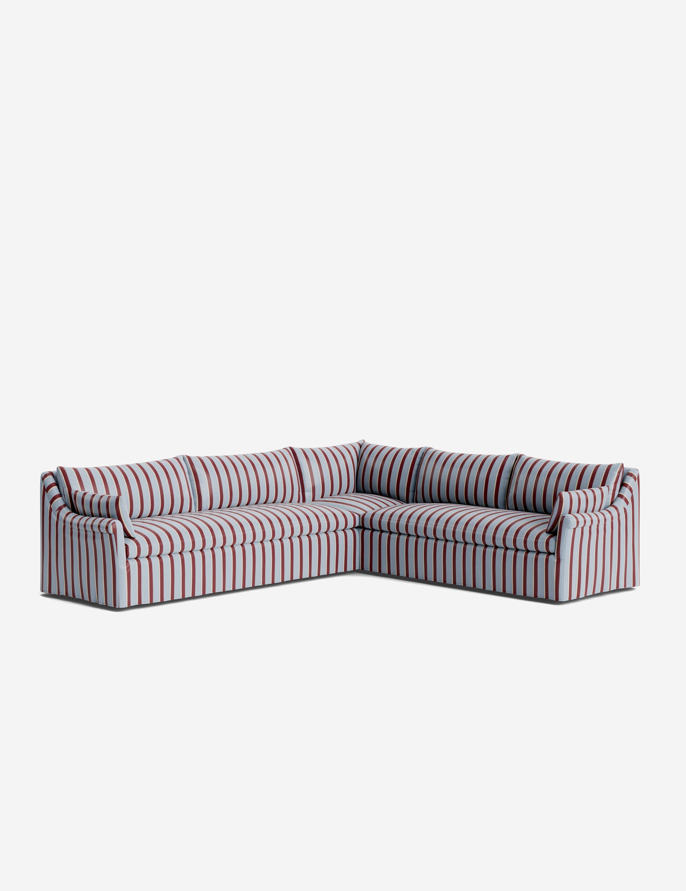Lulu and Georgia Portola Rolled Arm Slipcover Corner Sectional Sofa - view 103