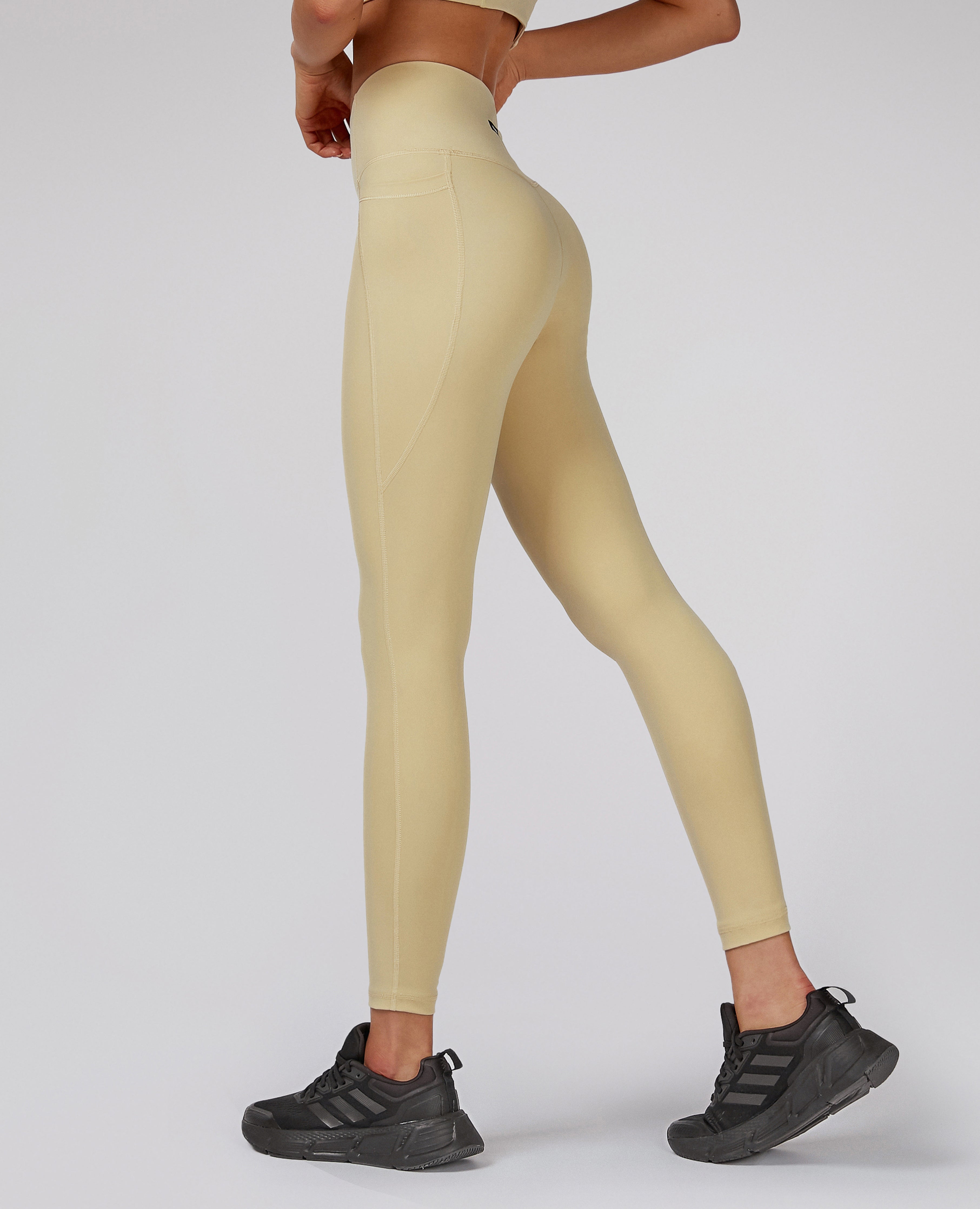 FIRM ABS High-waisted Gym Leggings - Light Yellow - view 2