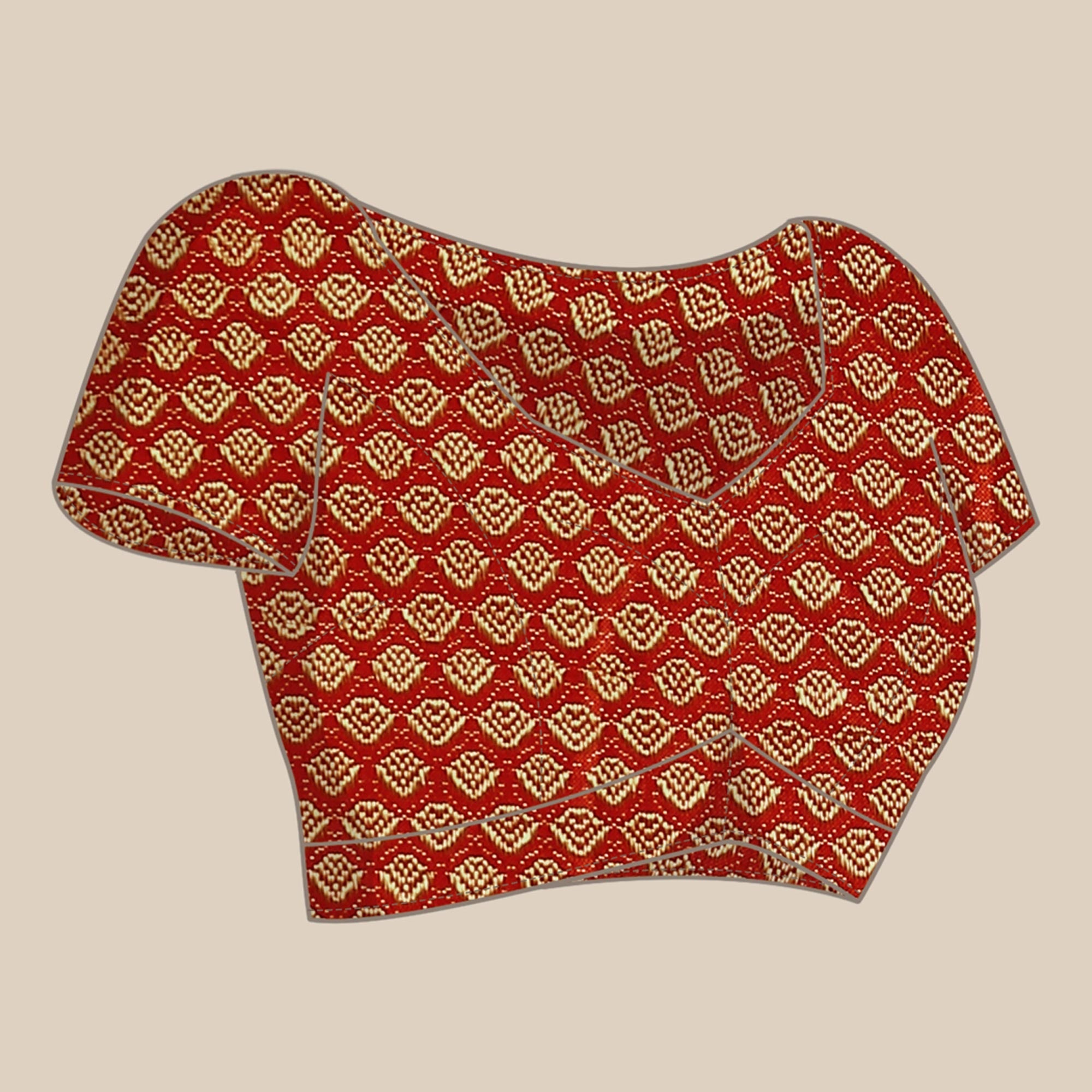 Peachmode Maroon Foil Printed With Swarovski Vichitra Silk Saree - view 7