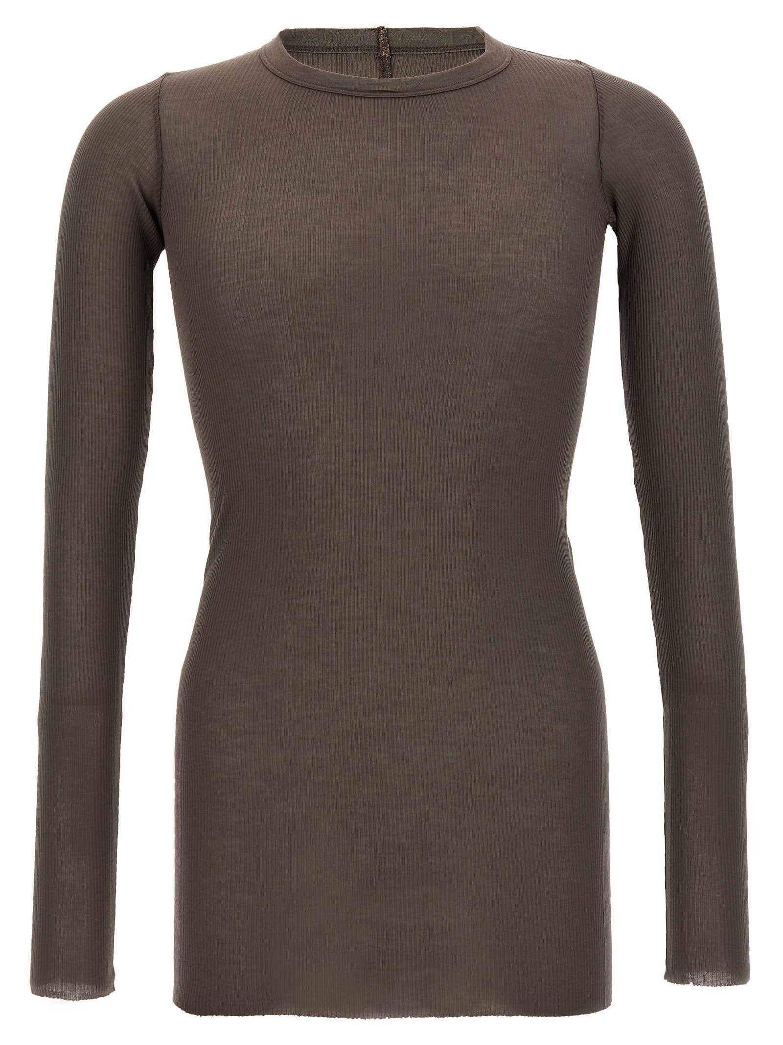 Rick Owens Rib Ls T T-shirt – 88% viscose, 12% silk