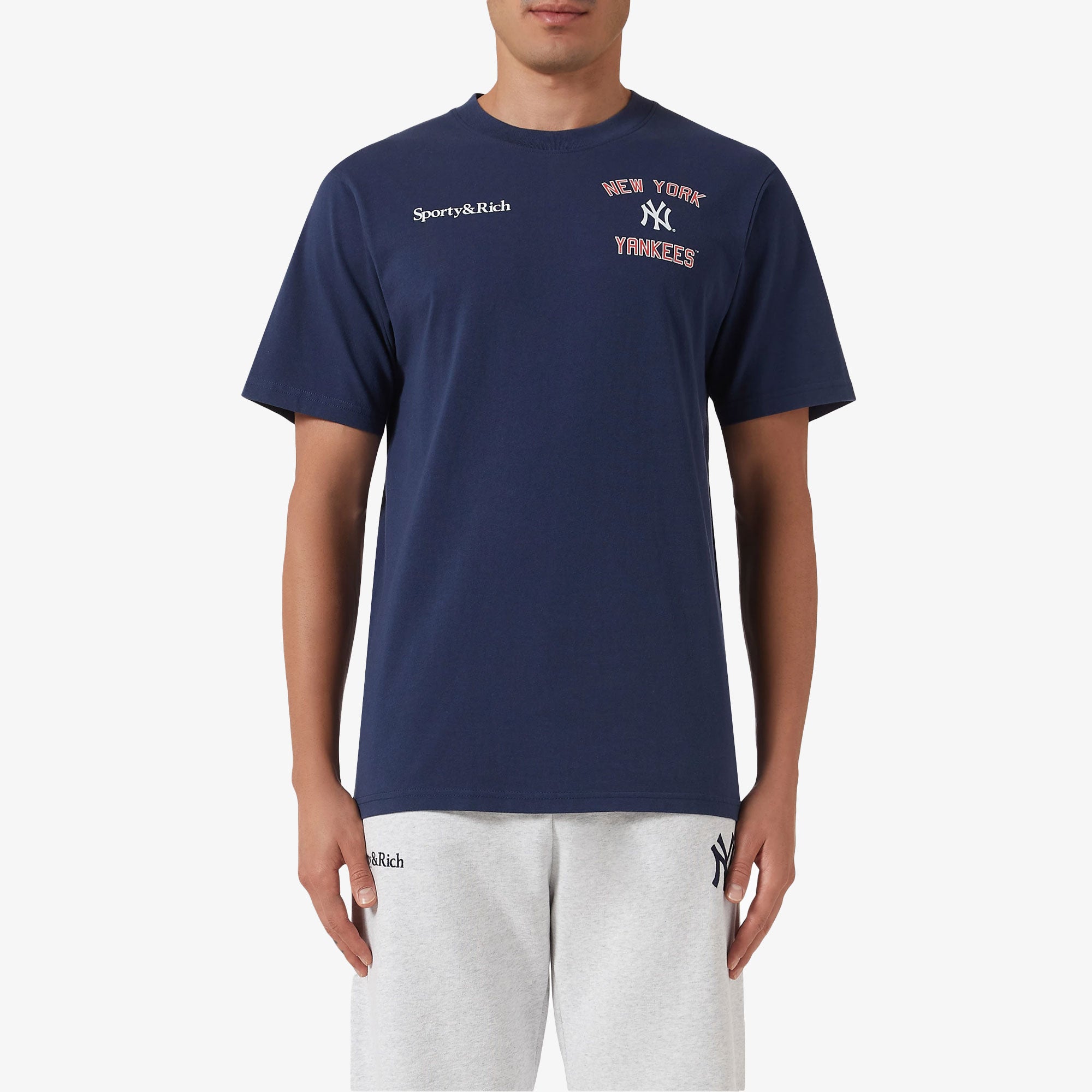 Sporty & Rich | Home Run T-shirt { Navy Blue - view 3
