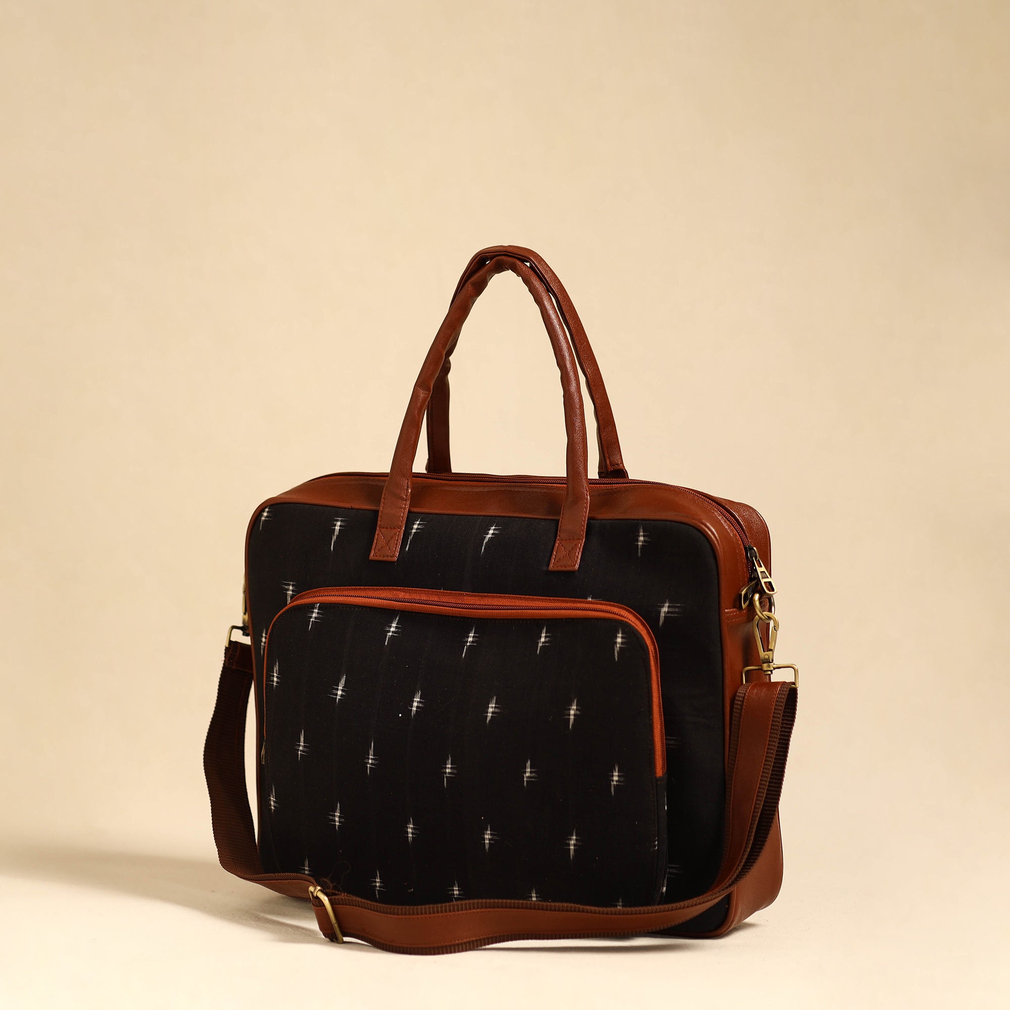 ITOKRI CRAFTS INITIATIVE Black - Handmade Pochampally Ikat Laptop Bag 28 - view 2