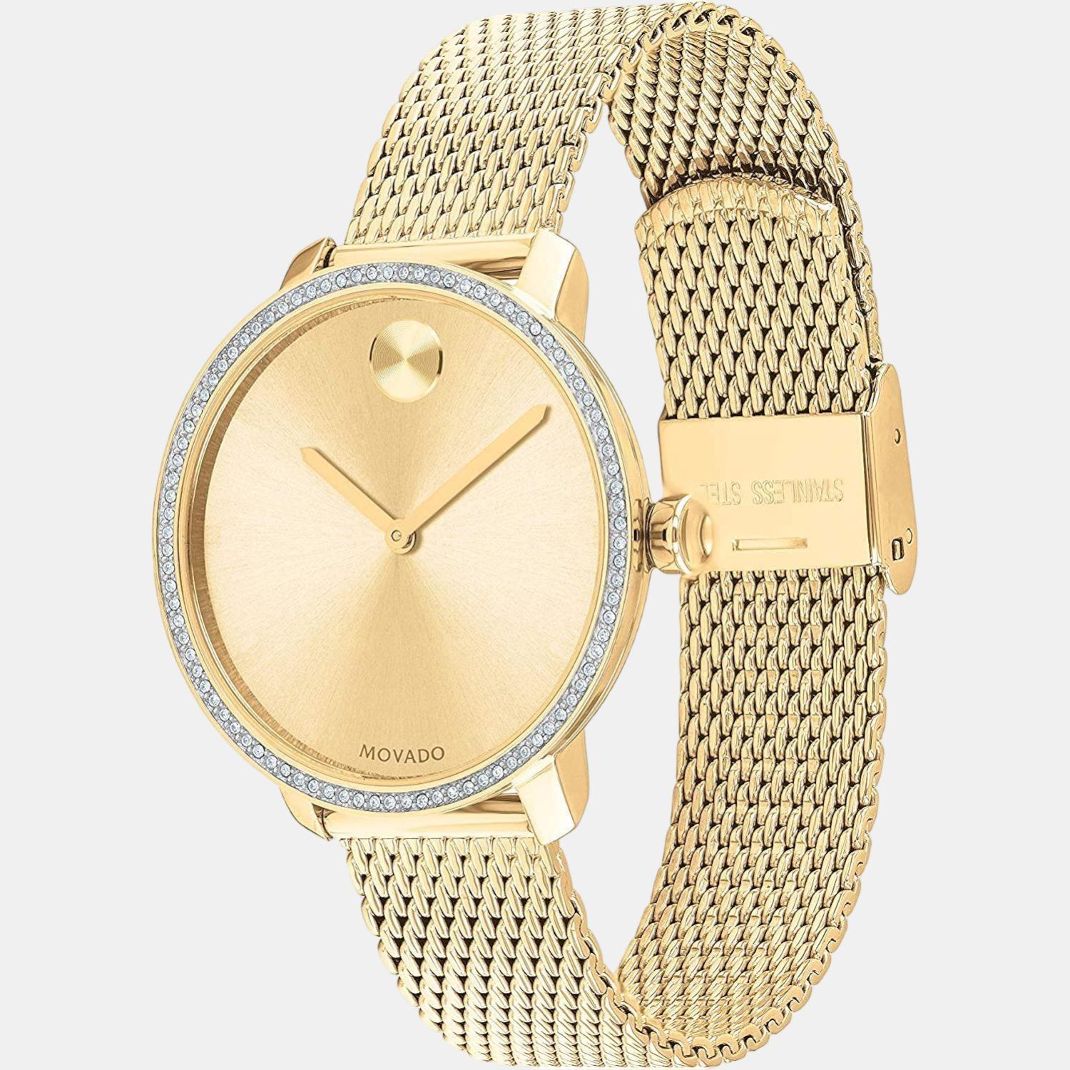 Movado Bold Women Quartz Gold Dial Analog Stainless Steel Watch 3600656 - view 2