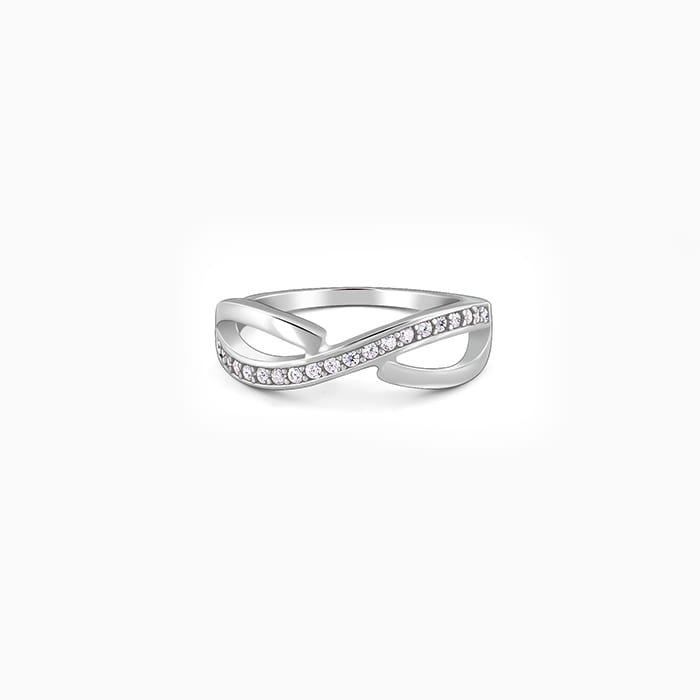 GIVA Jewellery Silver Ripple Ring