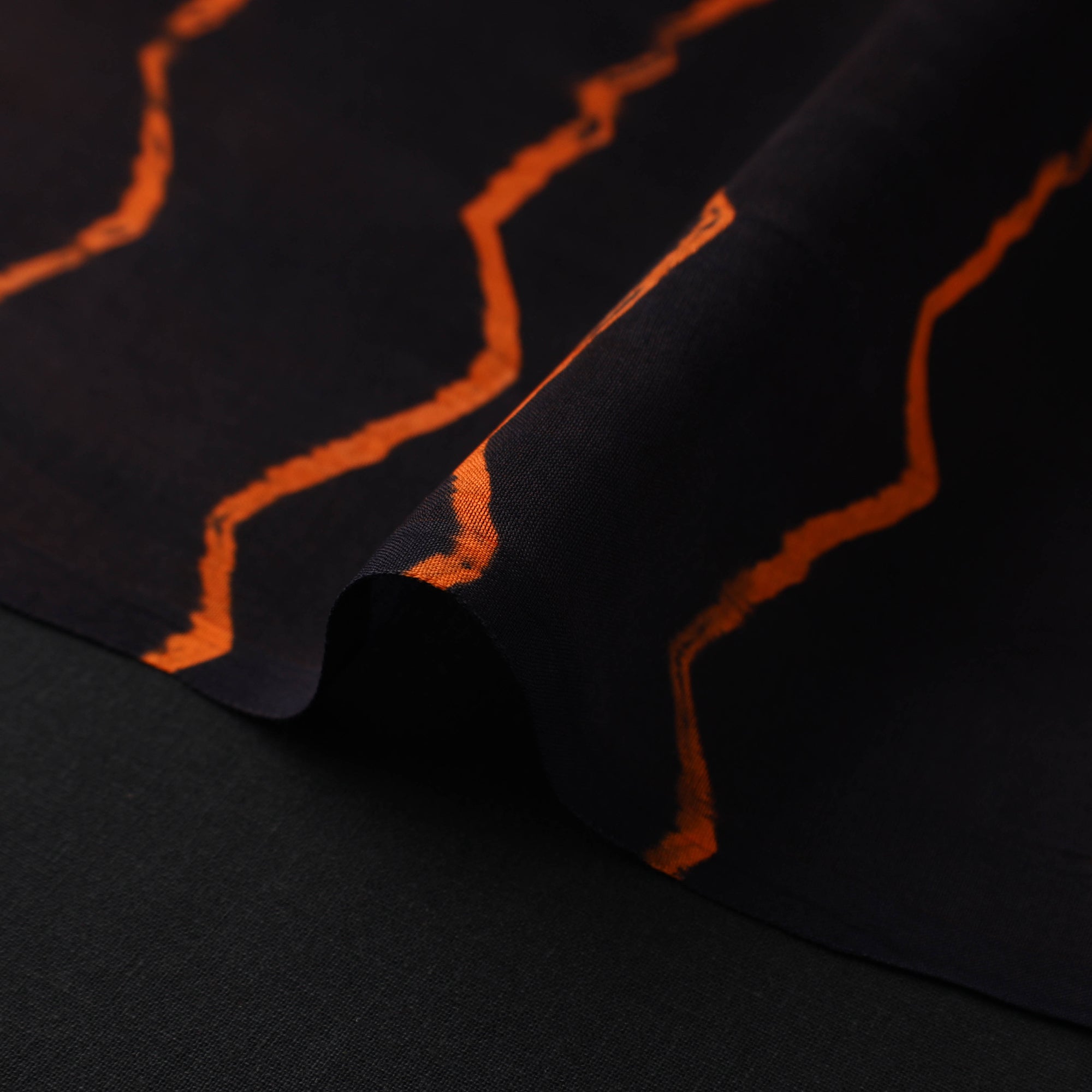 LEHARIYA BY BADSHAH MIYAN Black - Multicolour Leheriya Tie-Dye Chanderi Silk Fabric 16 - view 4