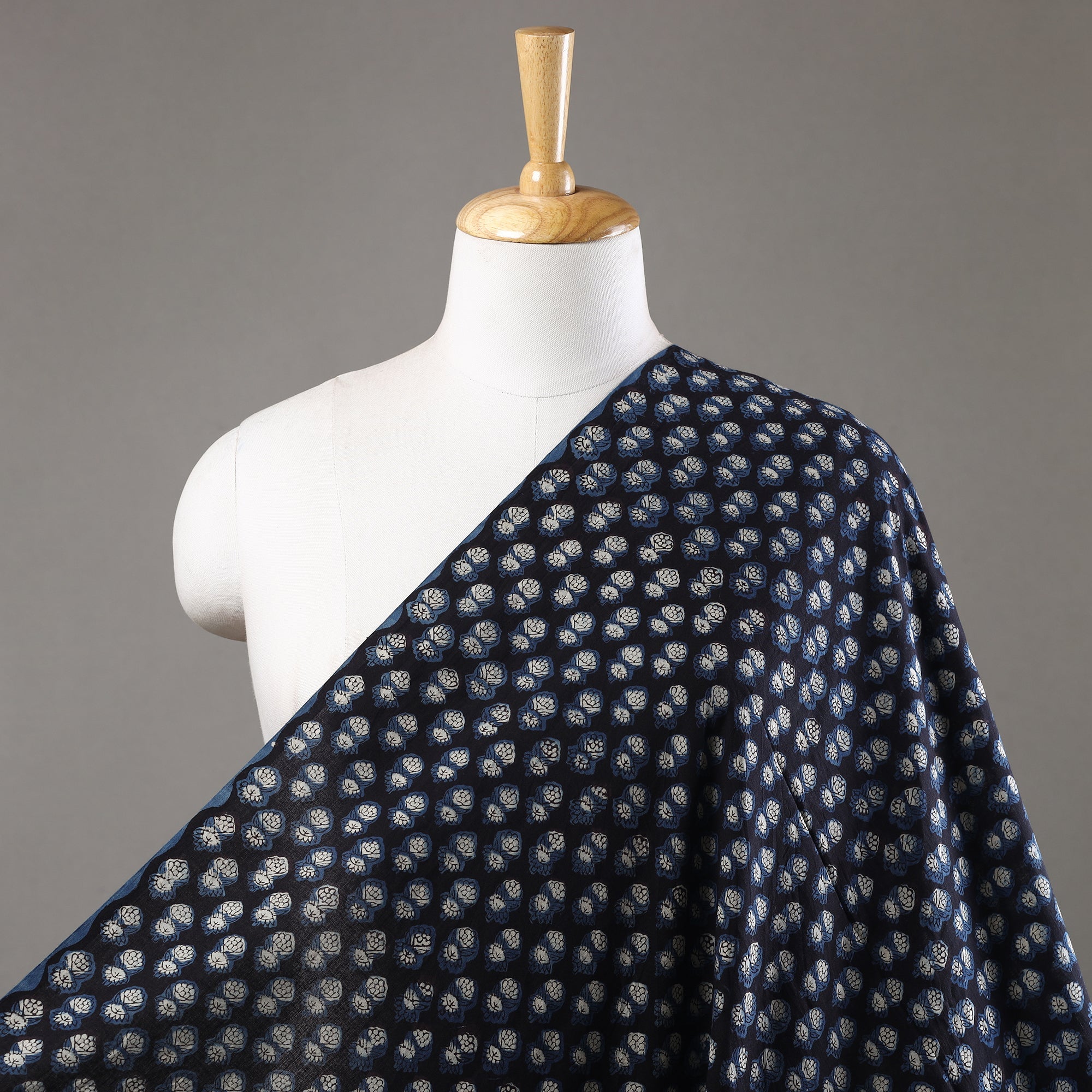 HAVELI CHRONICLES Black - Jahota Block Printed Cotton Fabric 15