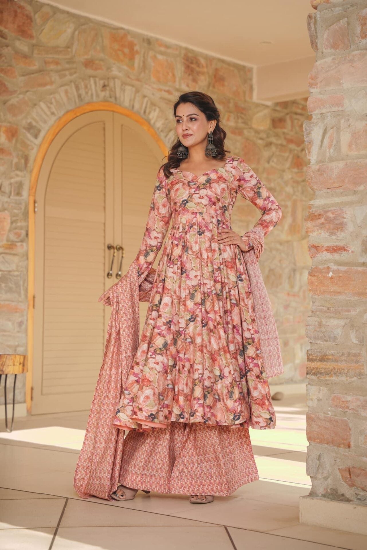 Idaho-o Stormi muslin kurta-palazzo set - view 3