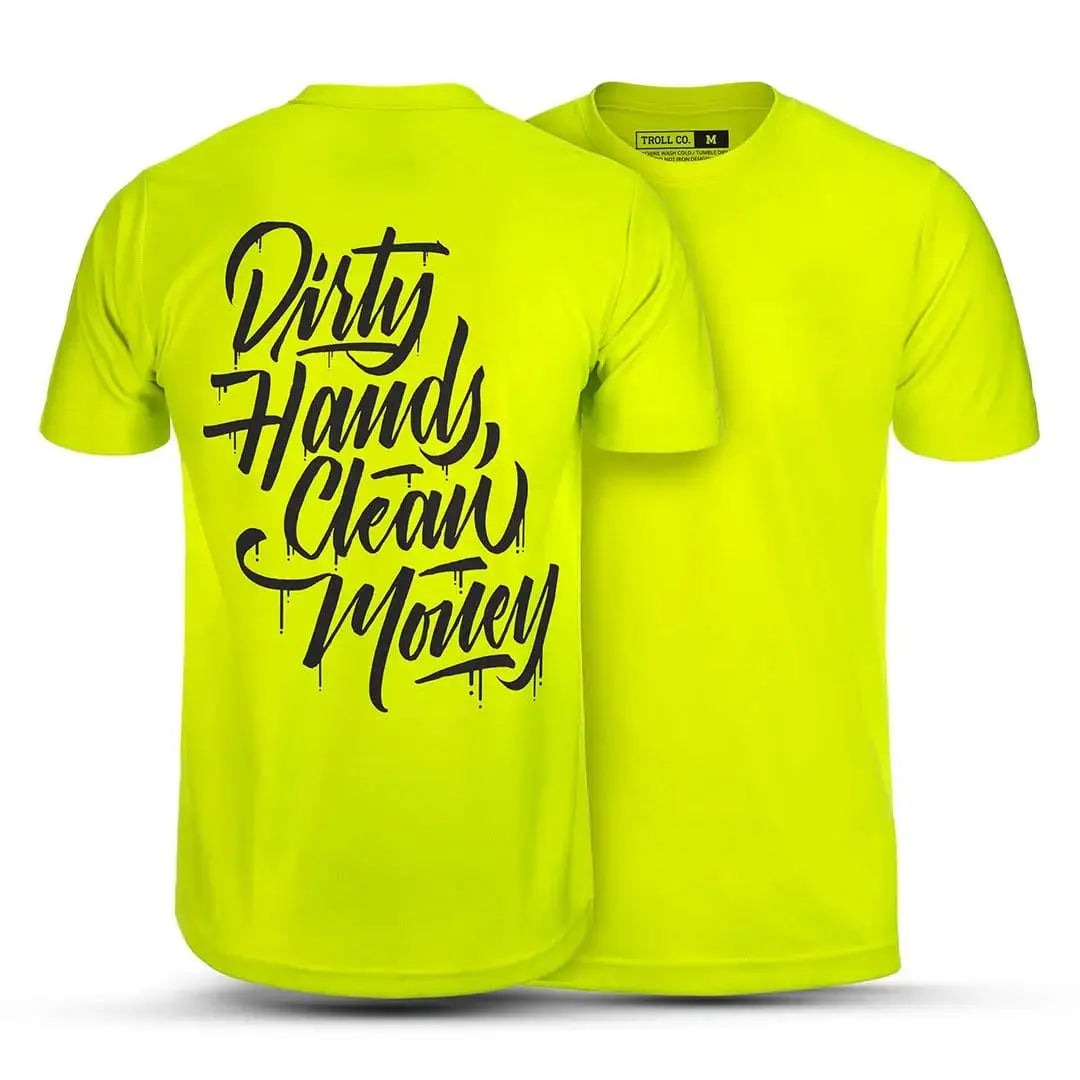 Radial Stacked Tee – Bright Lime