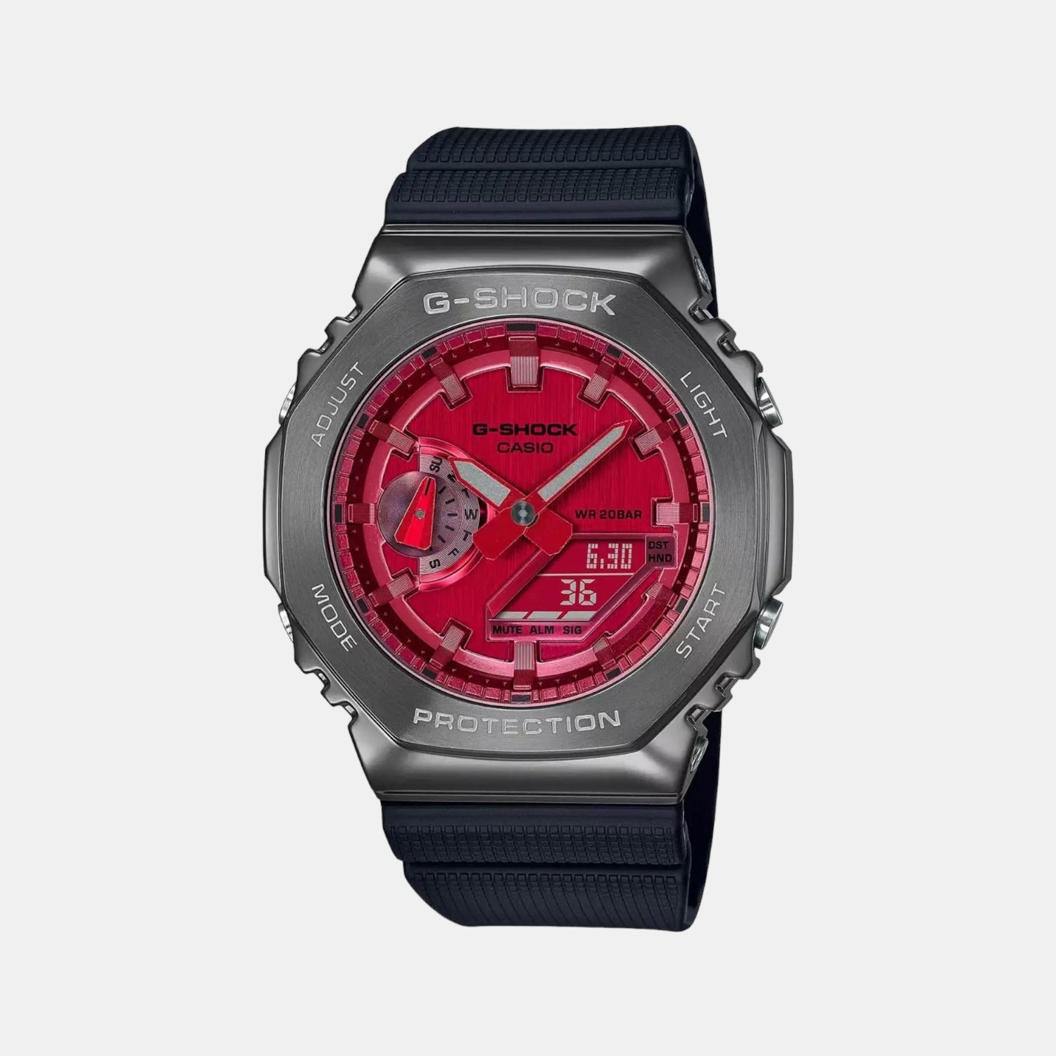 Casio G-Shock Men Quartz Red Dial Analog-Digital Resin Watch G1161