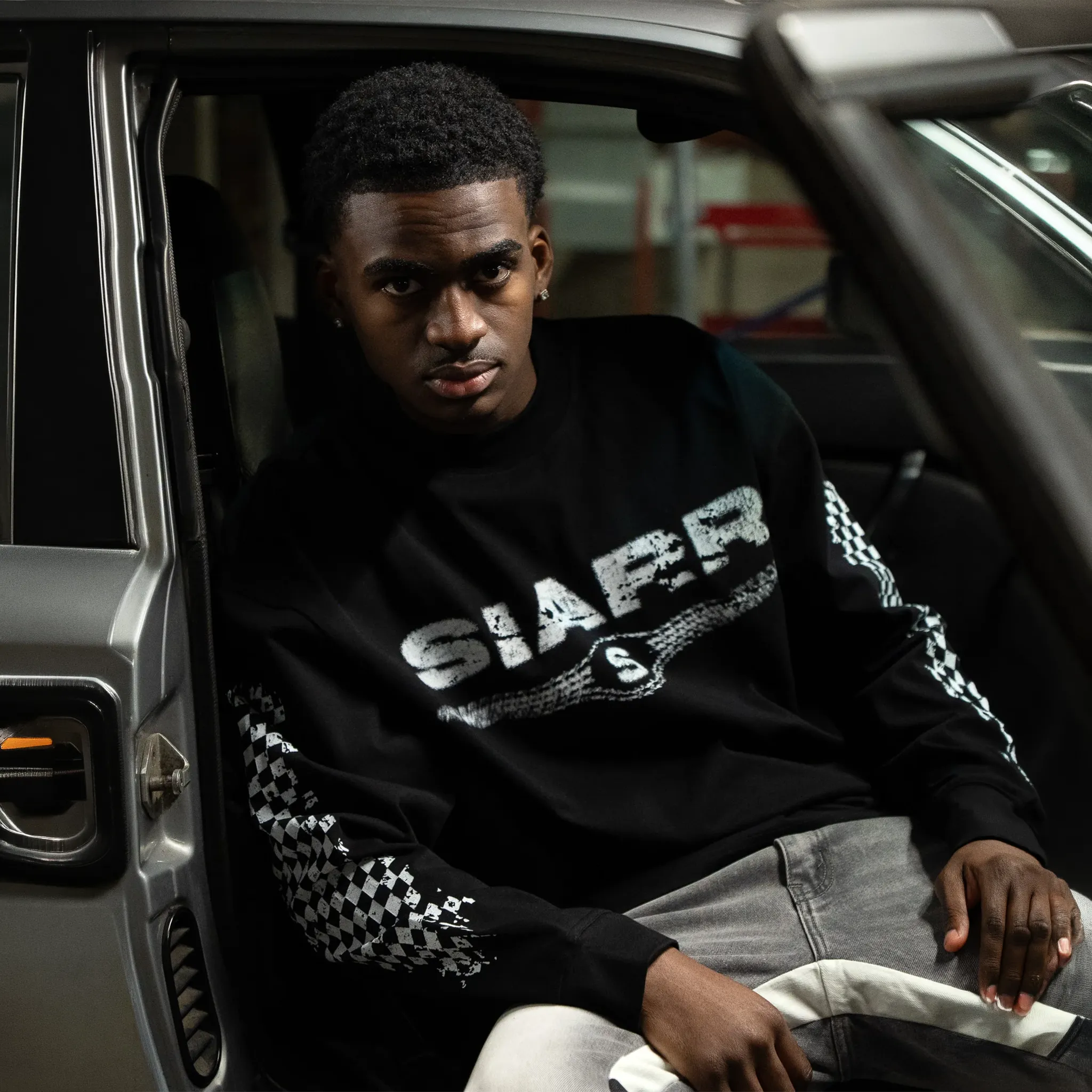SIARR Chequered L/S Black T-Shirt - view 7