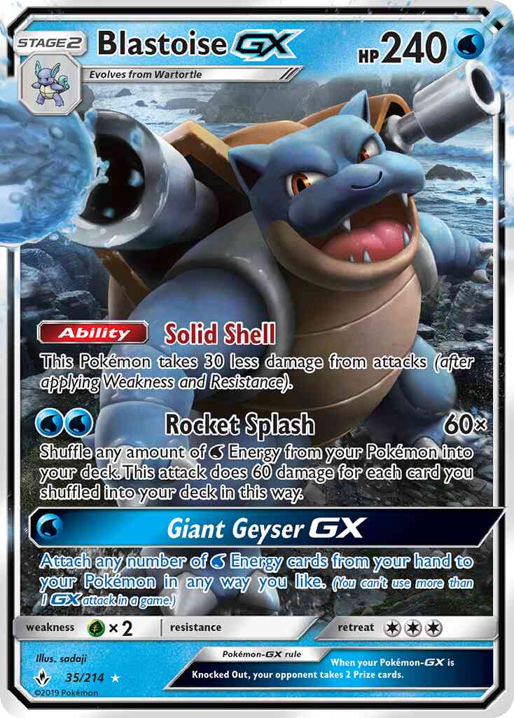 Pokémon Blastoise-GX - 35/214 - Rare Holo GX [sm10-35] [Ultra]