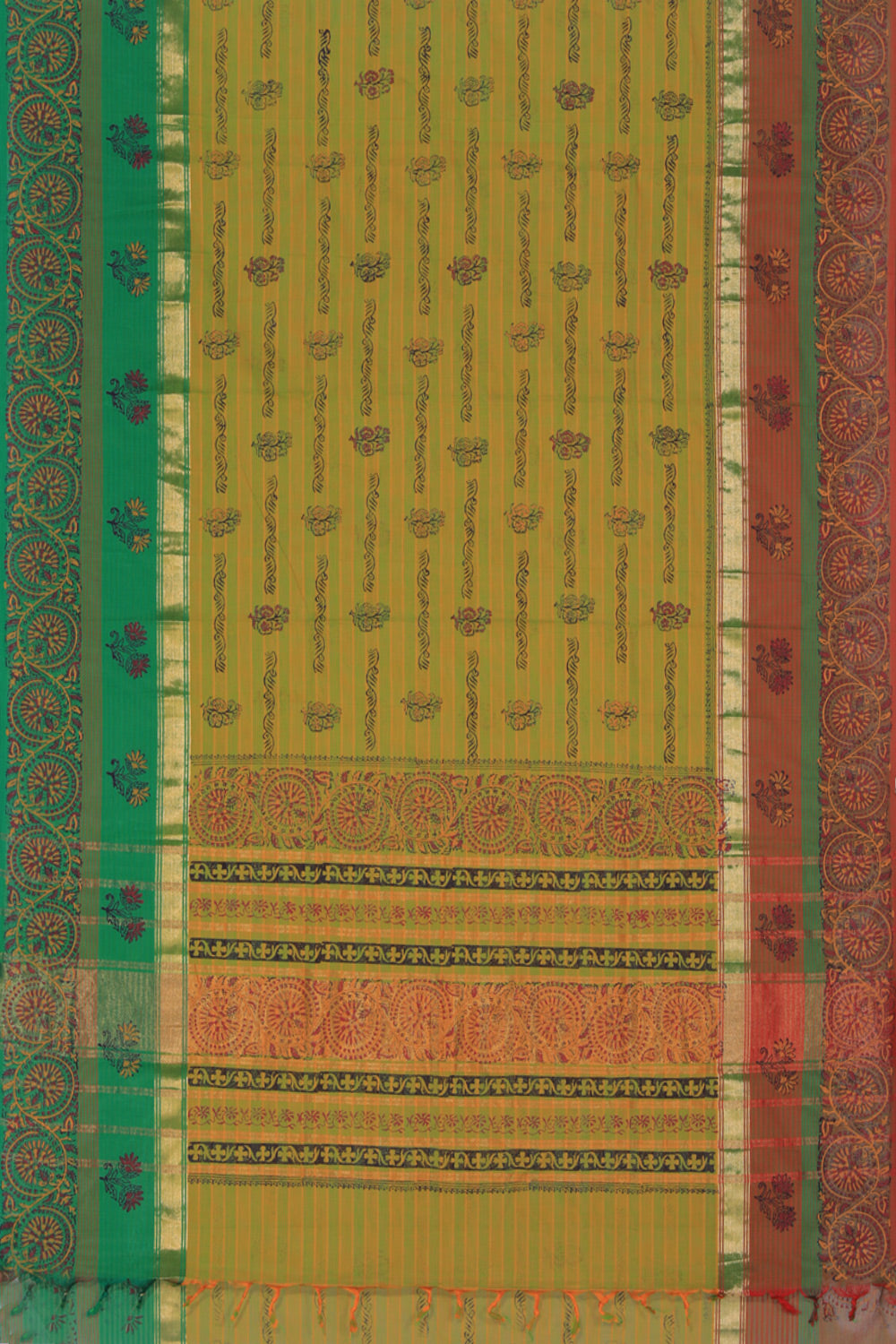 Kalanjali Ethnics Hand block printed cotton saree - view 3