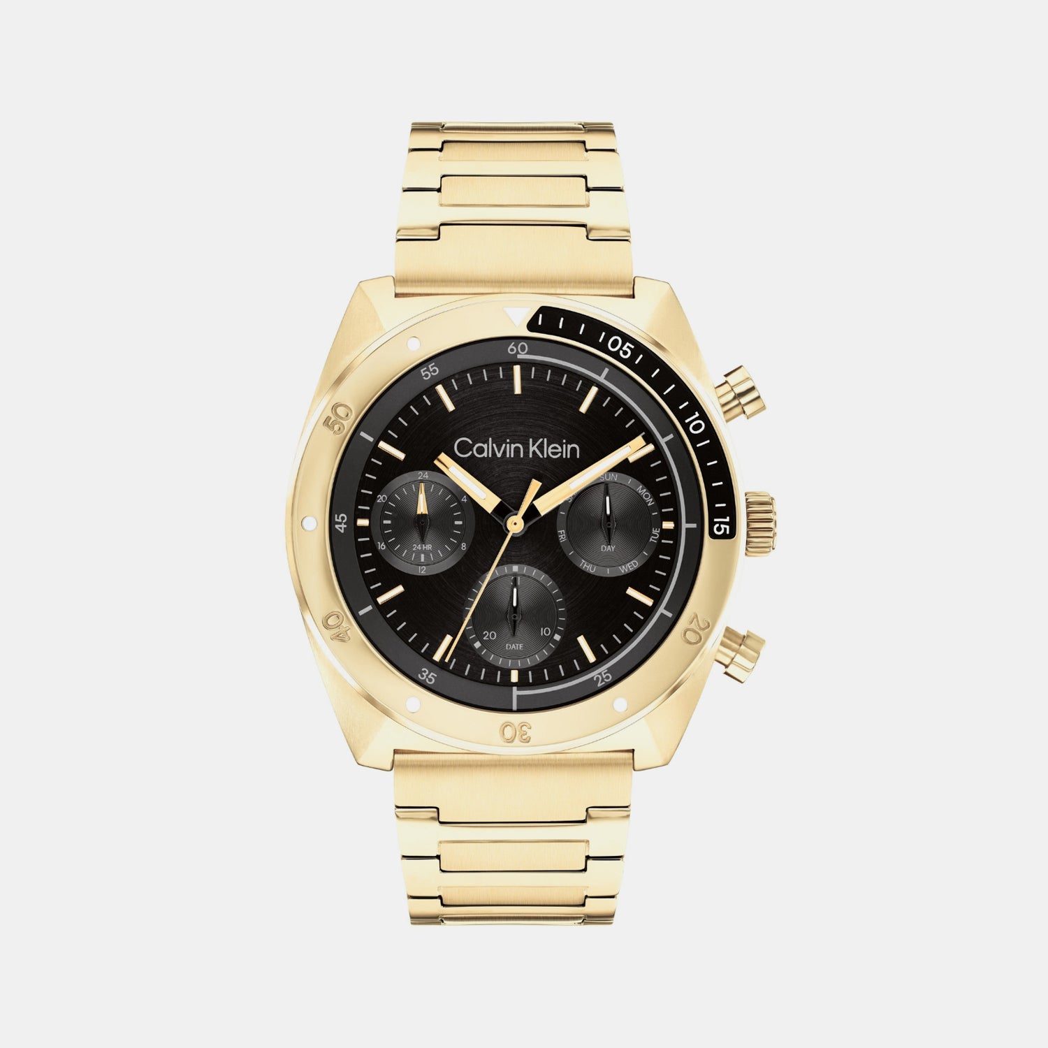 Calvin Klein Ck Flex Men Quartz Black Dial Multi-Function Stainless Steel Watch 25200465
