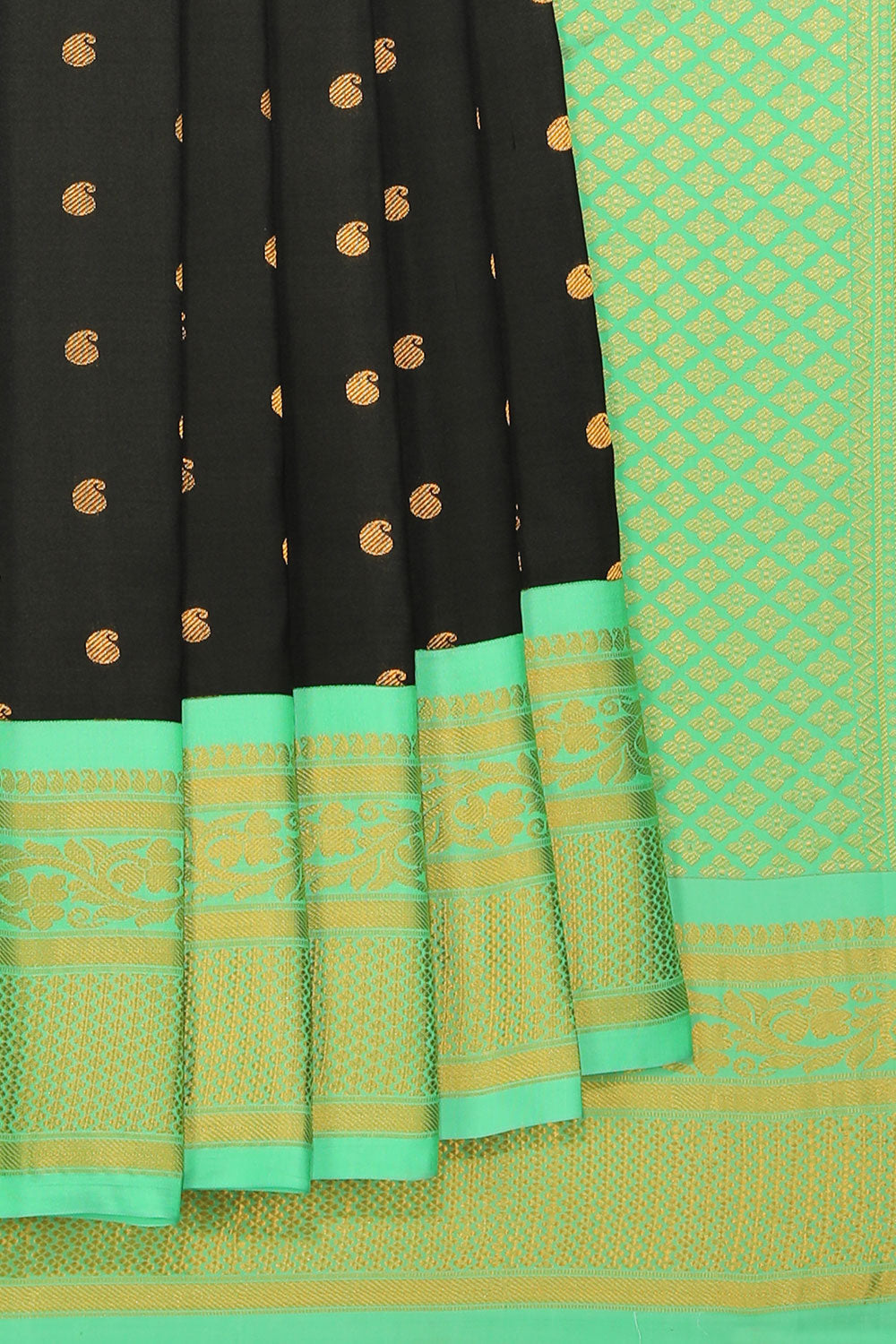 Kalanjali Gadwal Silk Black Saree – Women's