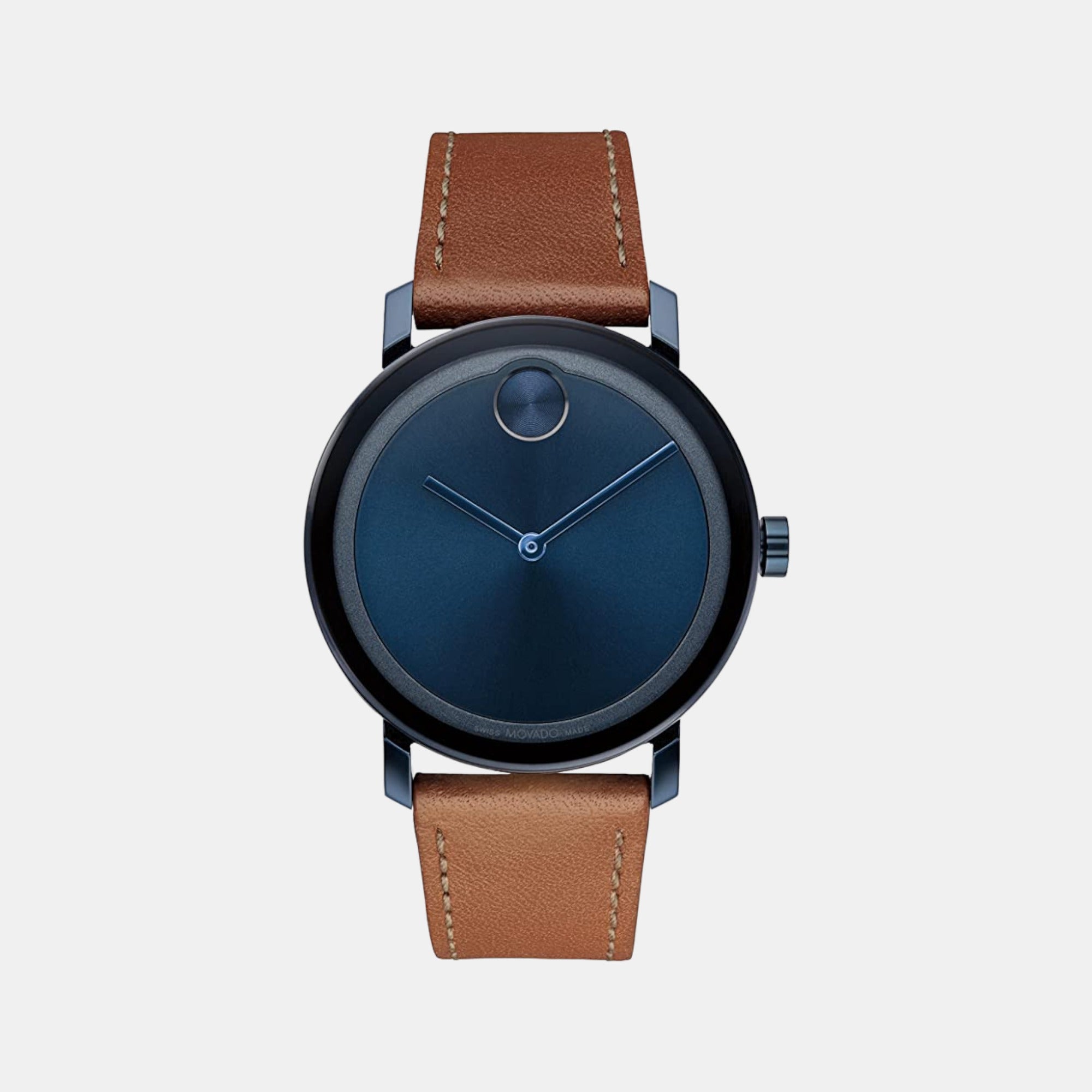 Movado Bold Men Quartz Blue Dial Analog Leather Watch 3600806