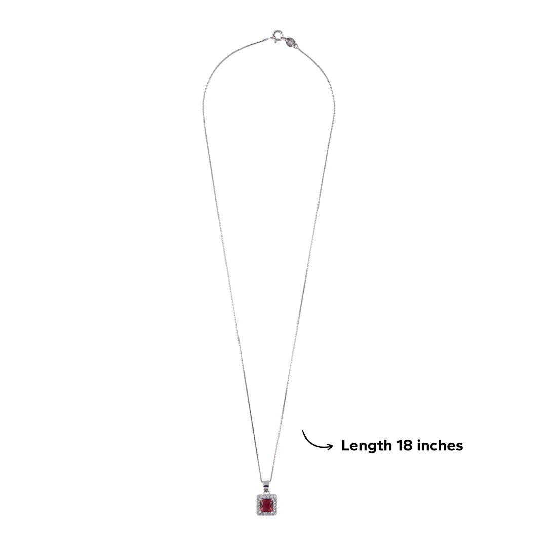 Prinjal Jewellers Real Silver Set Chain Pendant and Earrings with Red Stones for Women - view 6