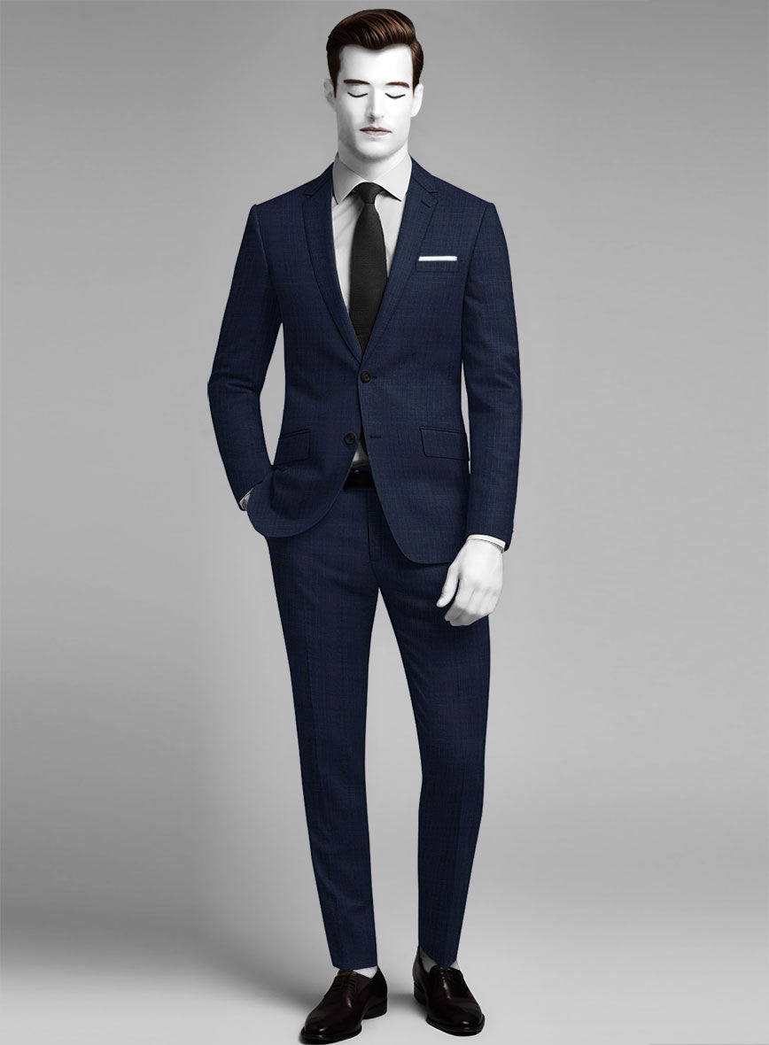 StudioSuits Napolean Xina Tartan Blue Wool Suit