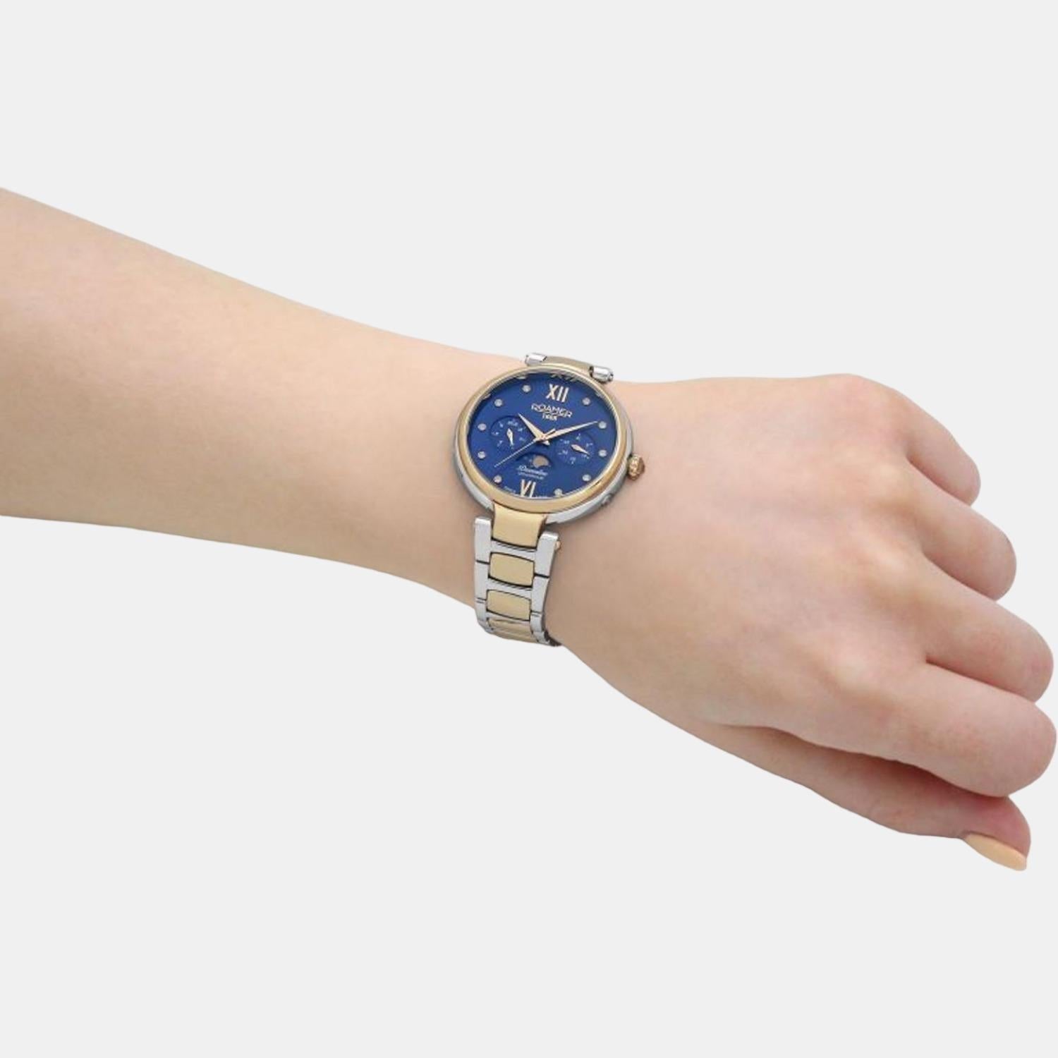 Roamer Dreamline Moonphase Women Quartz Blue Dial Analog Stainless Steel Watch 858801 48 49 50 - view 5