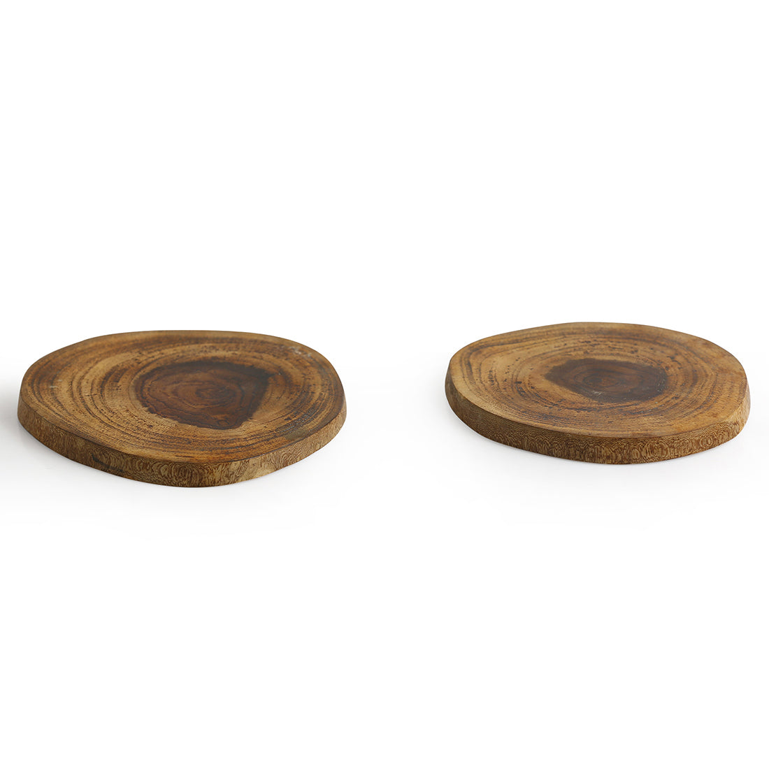 EXCLUSIVELANE 'Circles of Wood' Log Handcrafted Coasters In Mango Wood (Set Of 6) - view 3