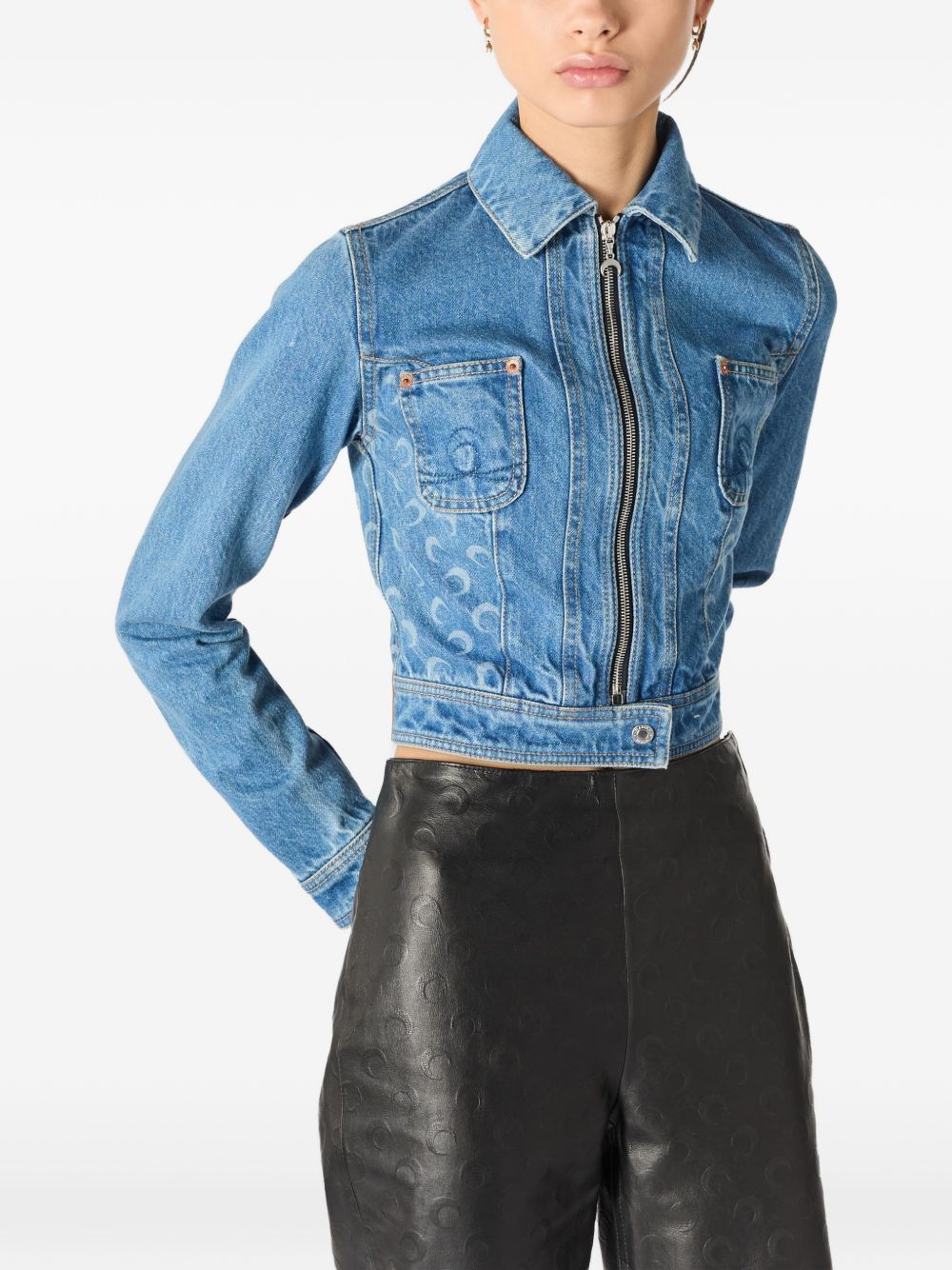Marine Serre Denim cotton jacket - view 2