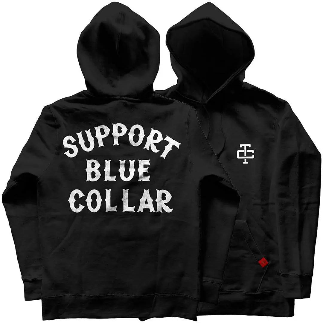 Radial Support Blue Collar Hoodie – Black
