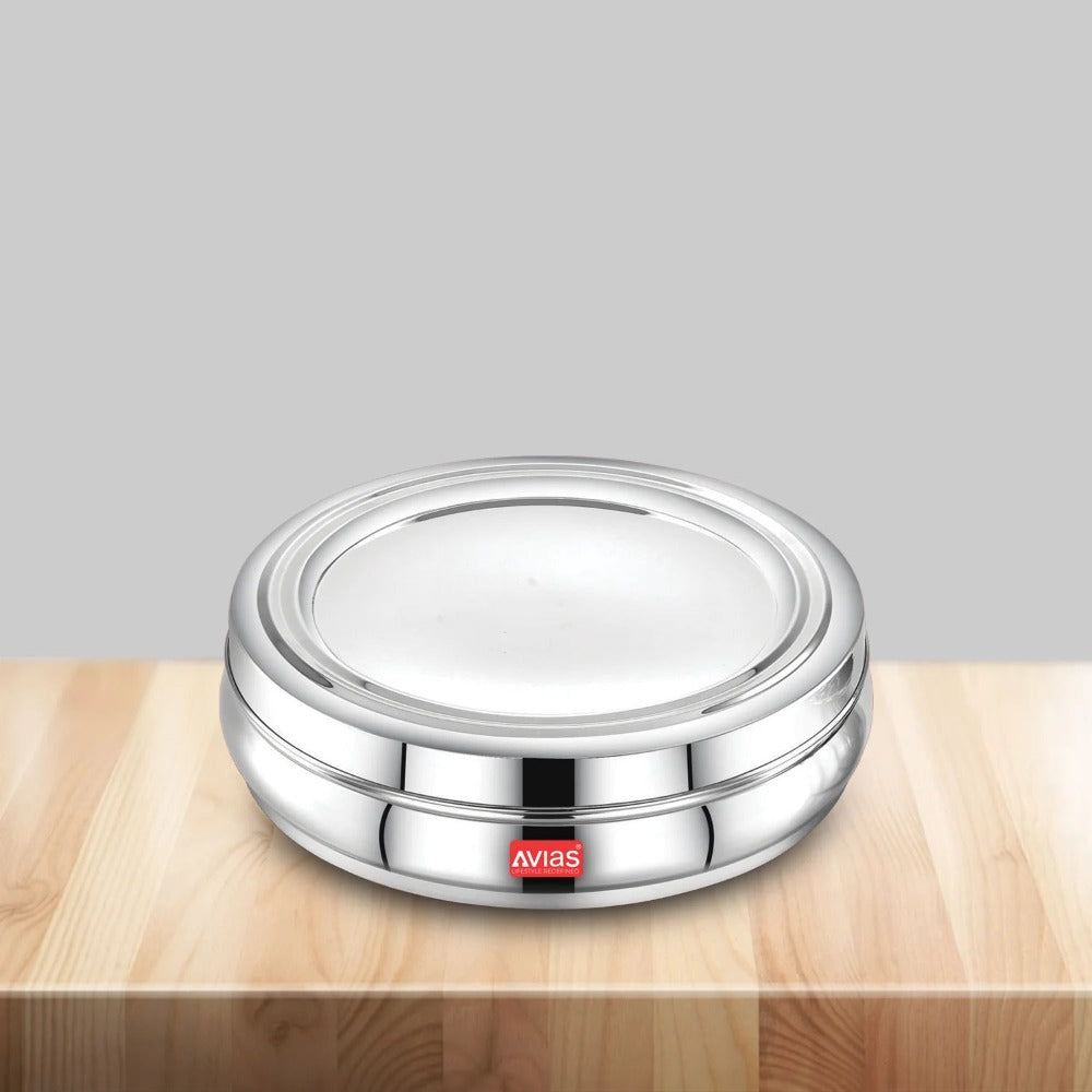 AVIAS Stainless Steel Deluxe Spice Box with Stainless Lid | 7 Compartments and 1 Spoon | Silver - view 2
